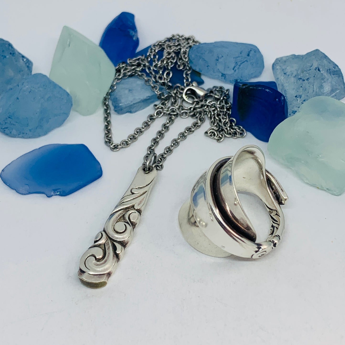 “South Seas” 1955 Spoon Necklace | Vintage Silverware | Oneida | Up-Cycled Jewelry | Silverware Spoon Necklace | Antique Spoon Pendant