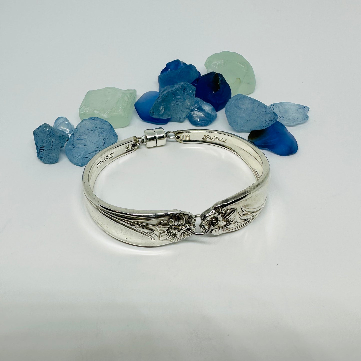 “Daffodil” 1950 Vintage Spoon Bracelet | Silverware | Upcycled | Antique March Birth Flower
