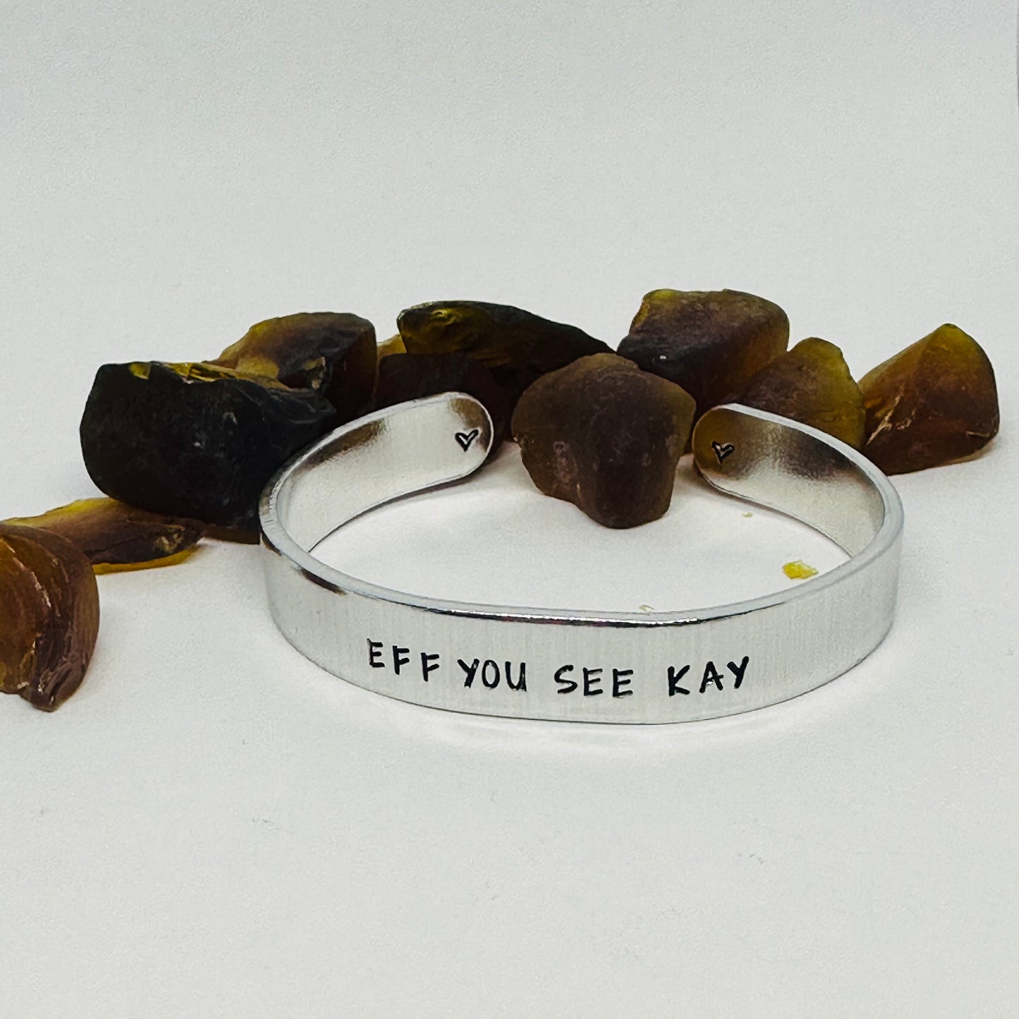 Adult Themed Hand Stamped EFF YOU SEE KAY Cuff Bracelet | FUCK Jewelry | Clever Design