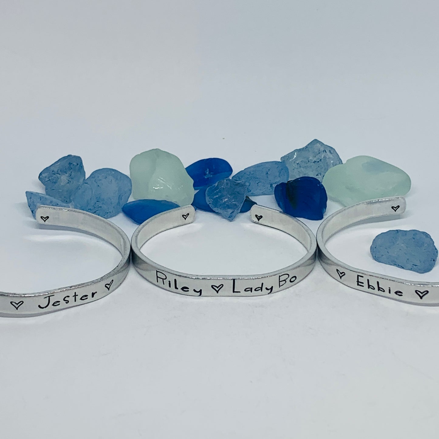Custom Order for Paula B - Hand Stamped Metal Cuff Bracelet | Pet Loss Cuff Bracelets | Jester | Riley & Lady Bo