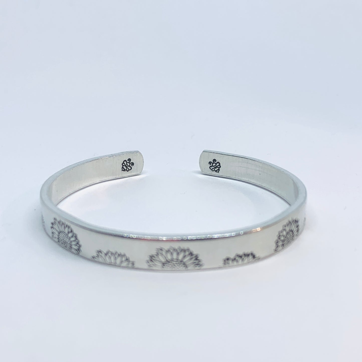 Sunflowers (Stacking Pair) - Hand Stamped Cuff Bracelet