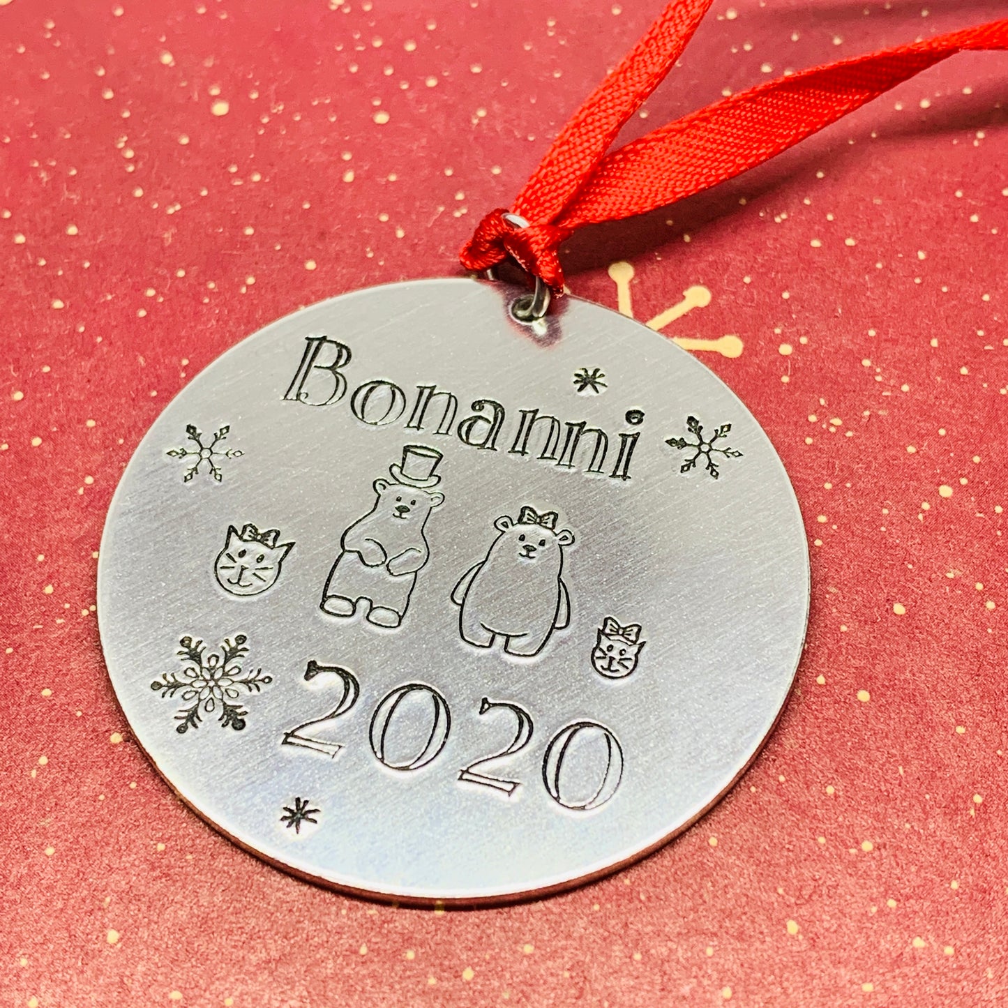 Personalized Family 2020 Ornament | Hand Stamped Holiday Ornament