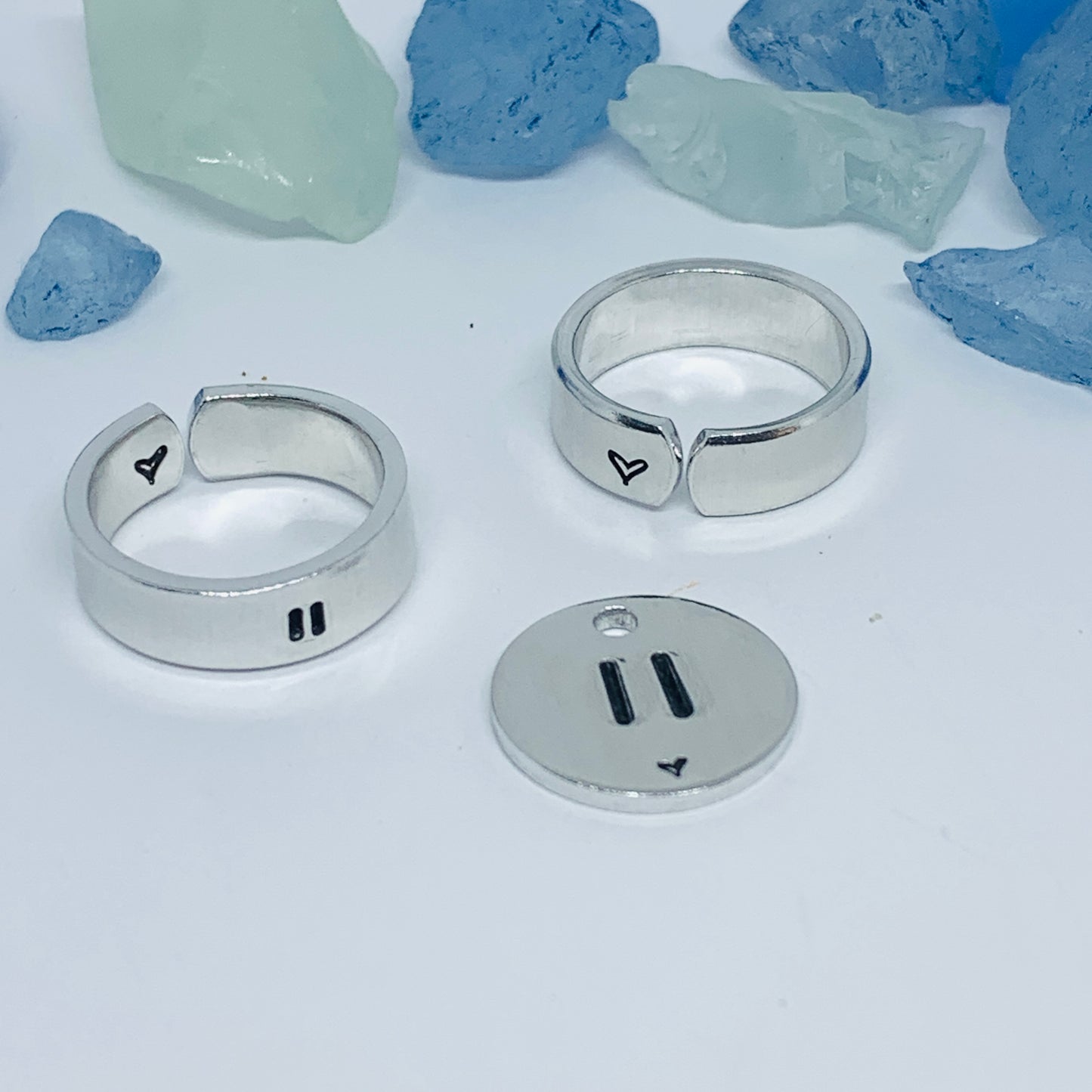 PAUSE Hand Stamped Ring | Relax Meditation Ring | Stamped Metal Cuff Ring | Gift for Them | Peaceful Jewelry