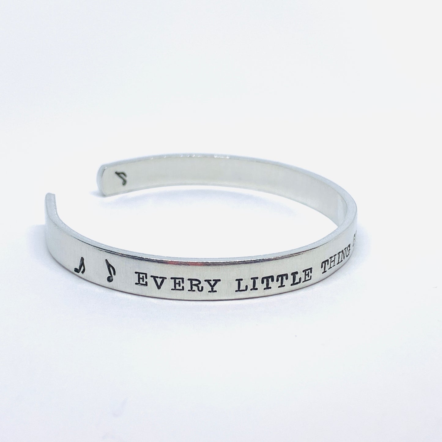Every little thing gonna be alright - Hand Stamped Cuff Bracelet