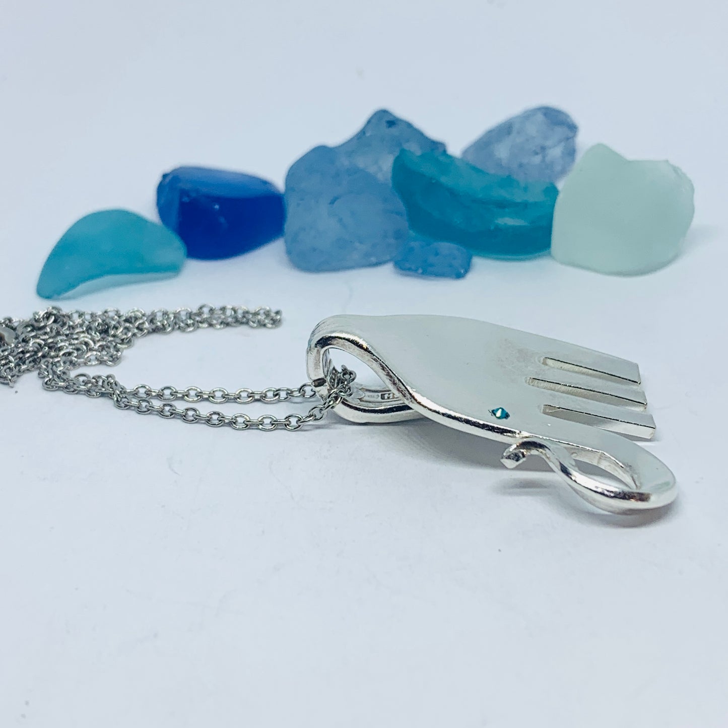 Vintage Silverware “Elefork” Fork Elephant Pendant with Chain | Vintage Silverware Jewelry | Vintage Pendant