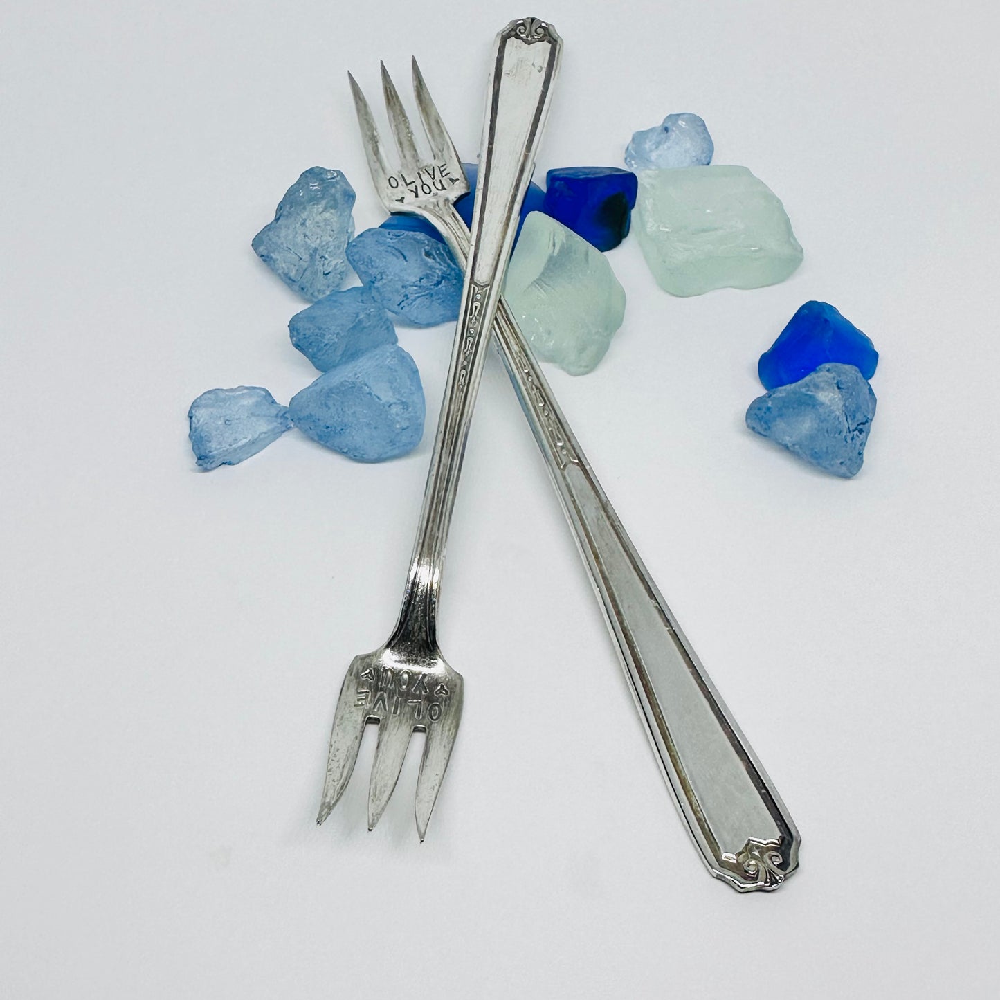 Olive Pickle Vintage Hand Stamped Silverware Fork | Olive You | Pick Me | I Pick You | Antique