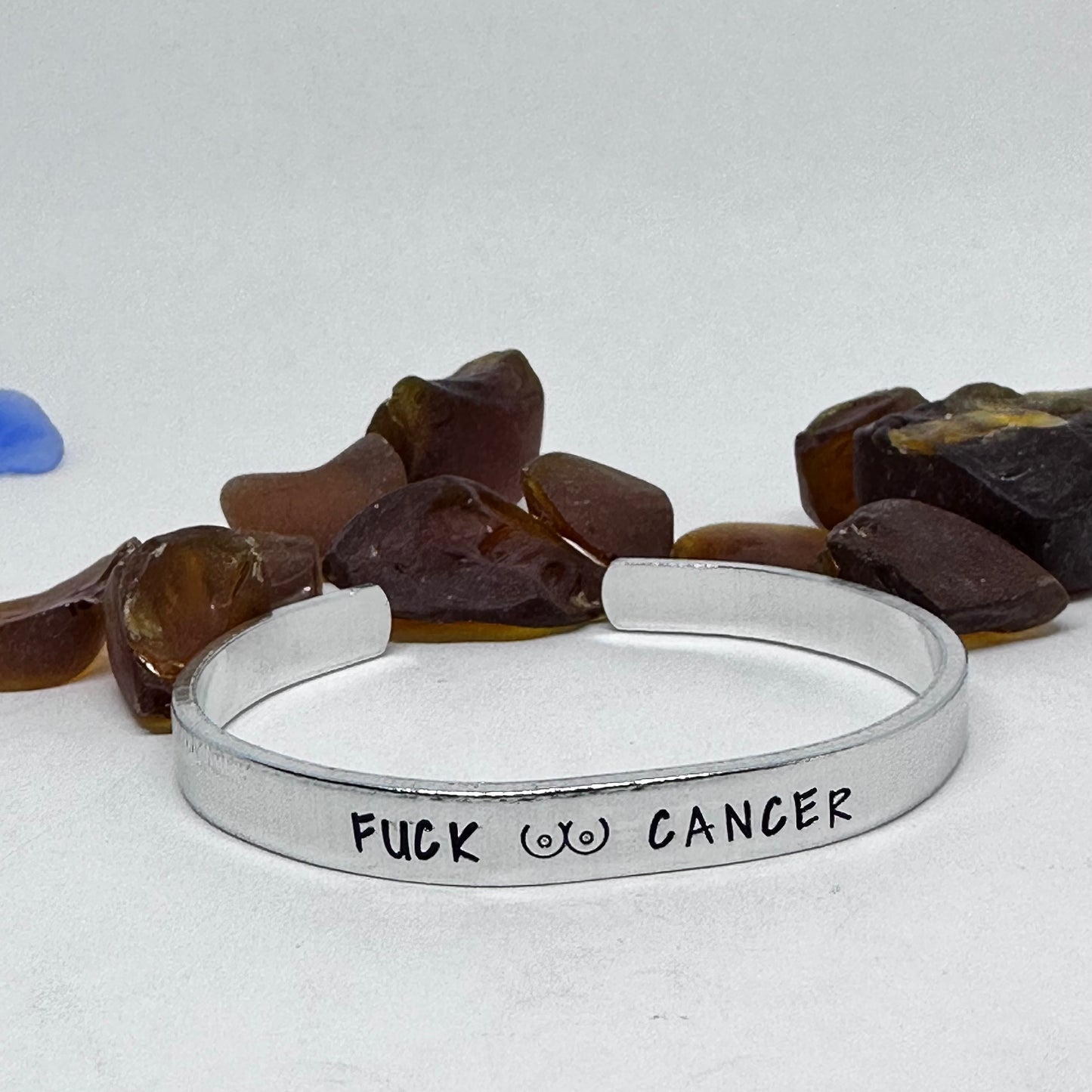 Fuck (.)(.) Cancer - Hand Stamped Cuff Bracelet
