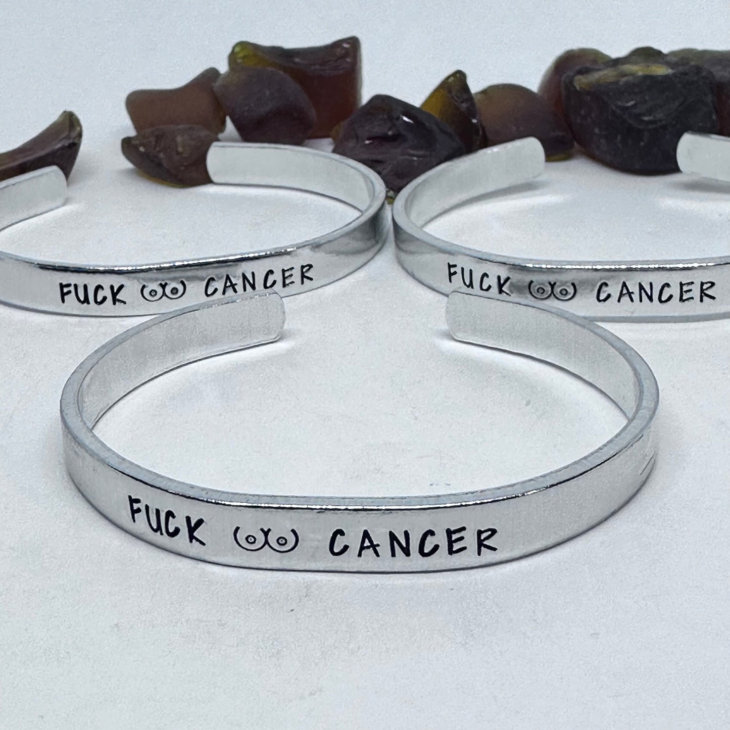 Fuck (.)(.) Cancer - Hand Stamped Cuff Bracelet