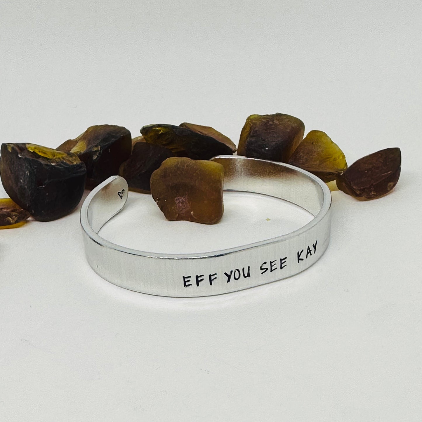 Adult Themed Hand Stamped EFF YOU SEE KAY Cuff Bracelet | FUCK Jewelry | Clever Design