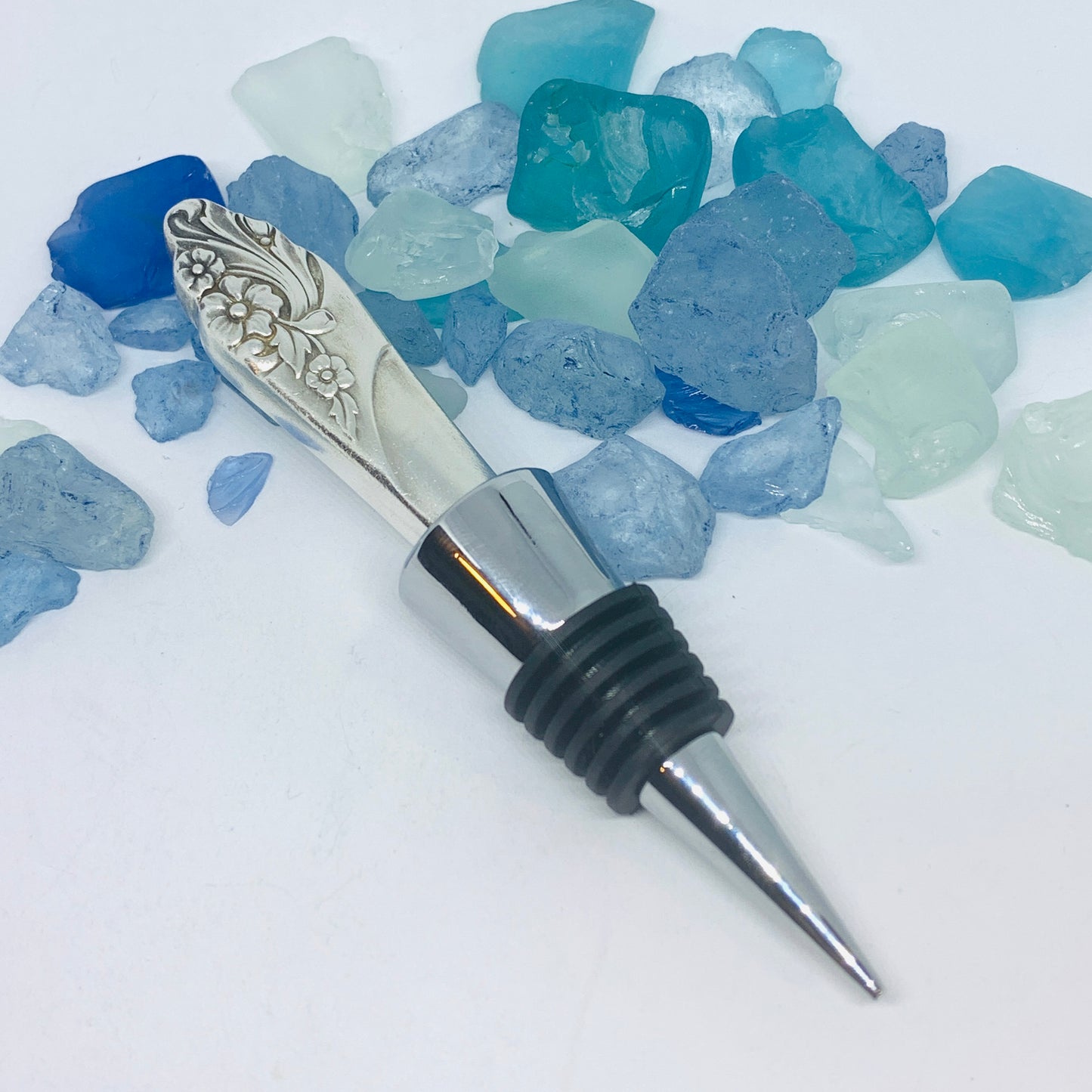“Evening Star” Vintage Silverware Bottle Stopper | 1950 Oneida | Up-Cycled Wine Stopper | Silverware Bottle Closure | Antique Knife Handle Wine Plug