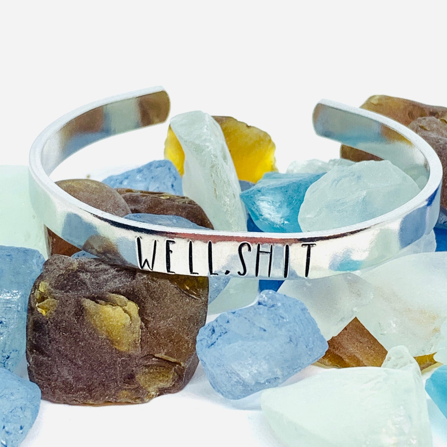 Well, shit - Hand Stamped Cuff Bracelet - Adult Mature