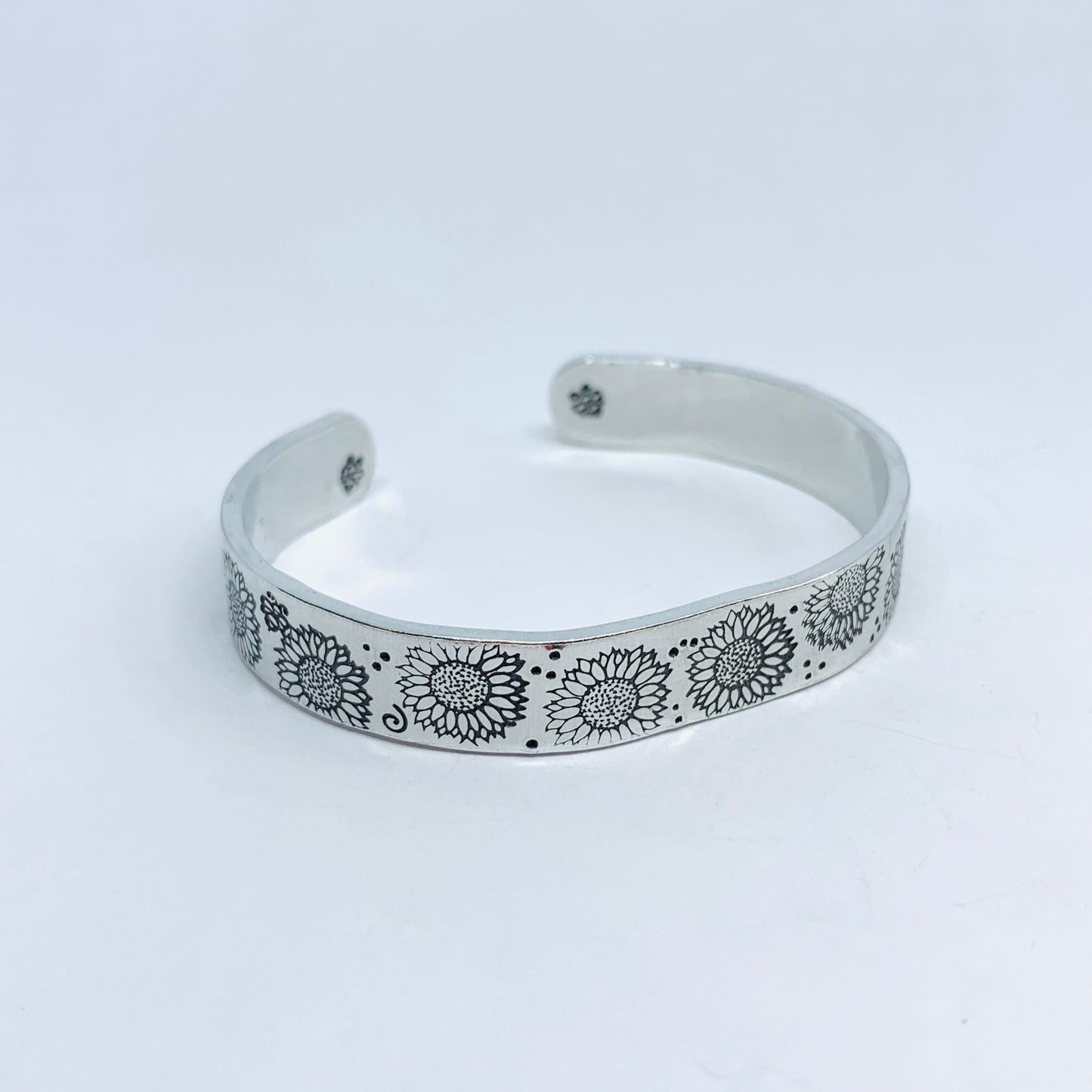 Sunflowers - Hand Stamped Cuff Bracelet