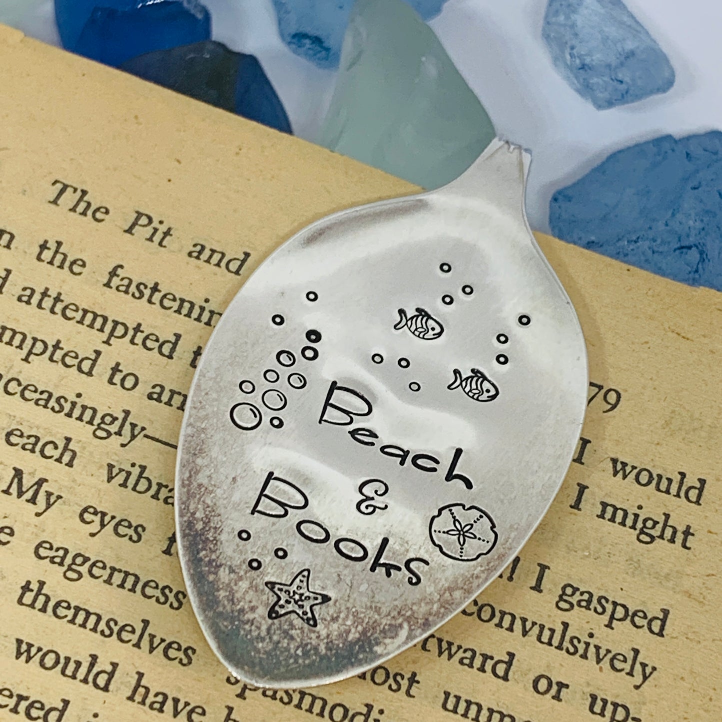 Vintage Spoon Hand Stamped Bookmark - Various Pattern & Sayings