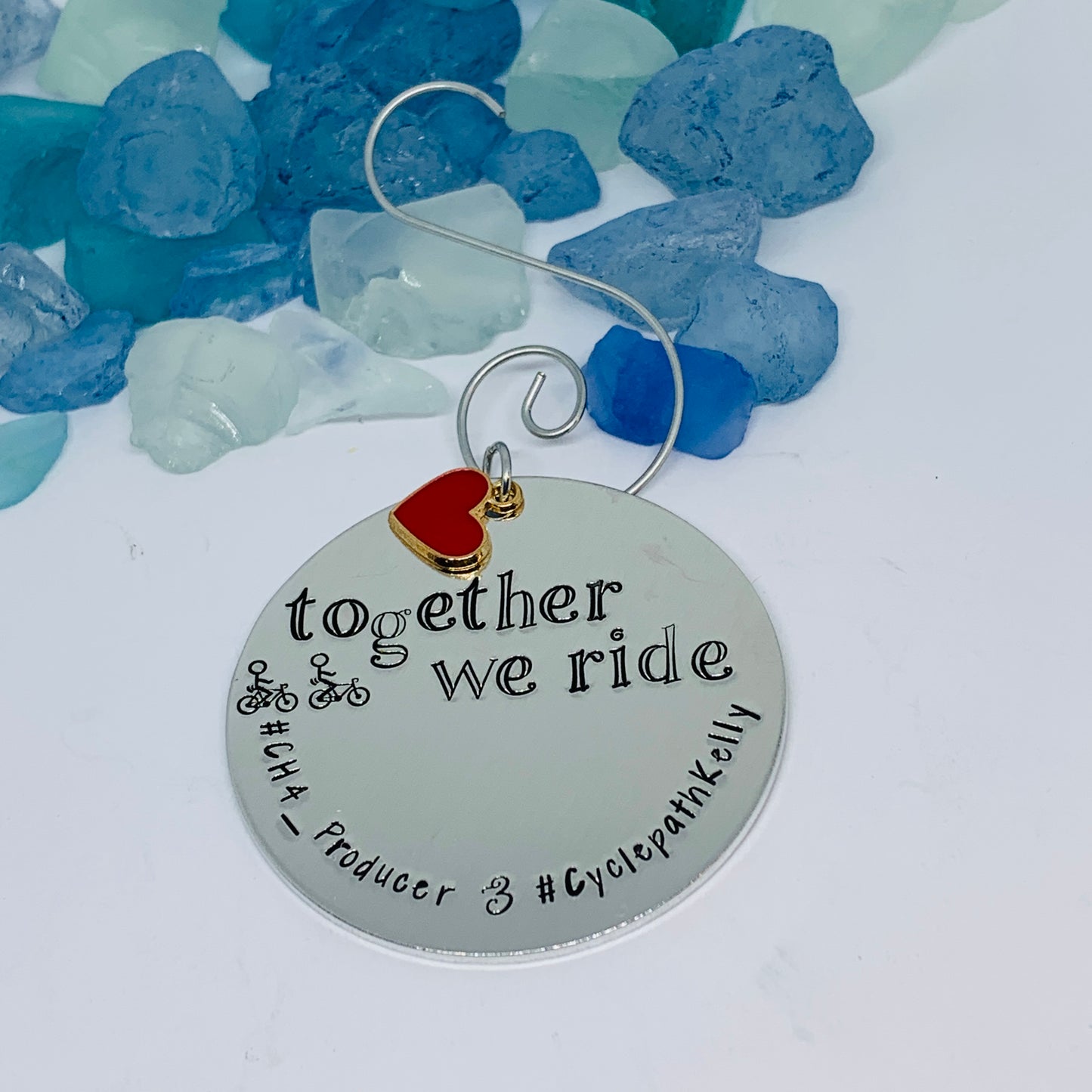 Peloton Ornament Together We Ride | Bicycle Hand Crafted Ornament | BFF Ornament Personalize | Peloton Squad Leaderboard Name