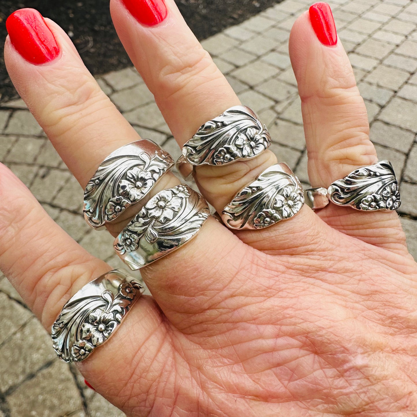 “Evening Star” 1950 Vintage Spoon Ring | Silverware | Upcycled | Antique