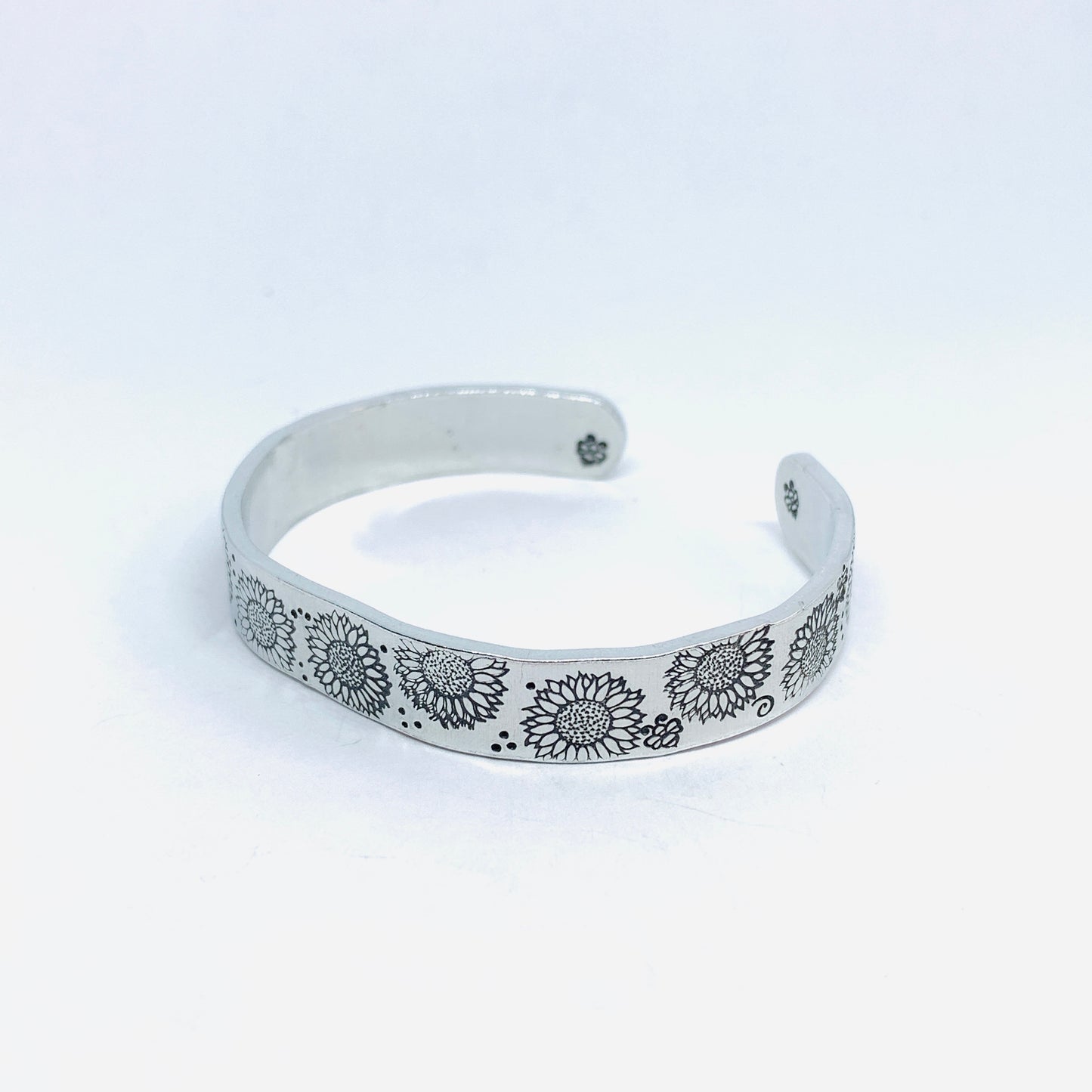 Sunflowers - Hand Stamped Cuff Bracelet