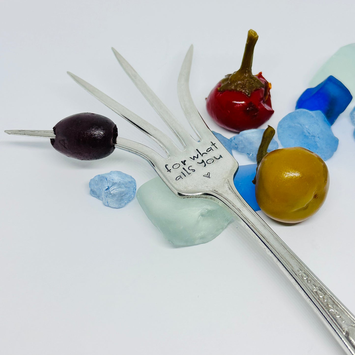 Bloody Mary Vintage Hand Stamped Silverware Fork | Hair of the Dog | For What Ails You | Relish the Day | Antique