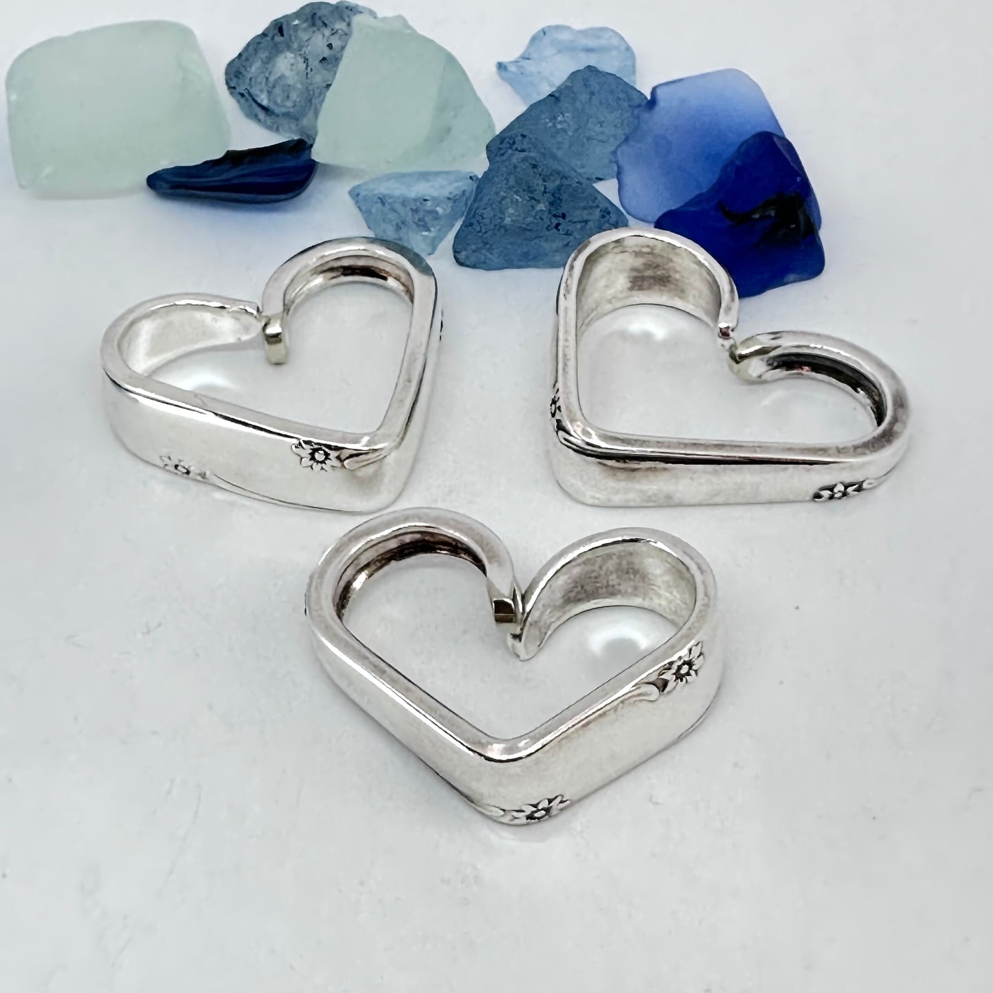 Hearts made from Vintage Silverware | Bent Spoon Fork | Heart-Shaped Pendant Necklace Keychain Key Ring | Silverware Jewelry | Love | Valentine's Day Gift