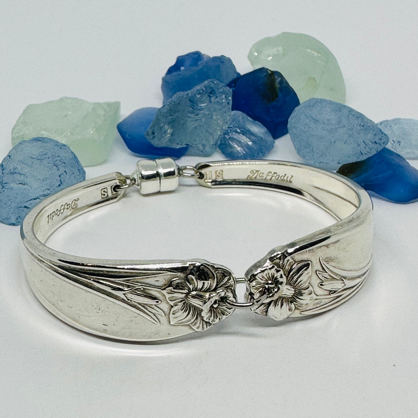 “Daffodil” 1950 Vintage Spoon Bracelet | Silverware | Upcycled | Antique March Birth Flower