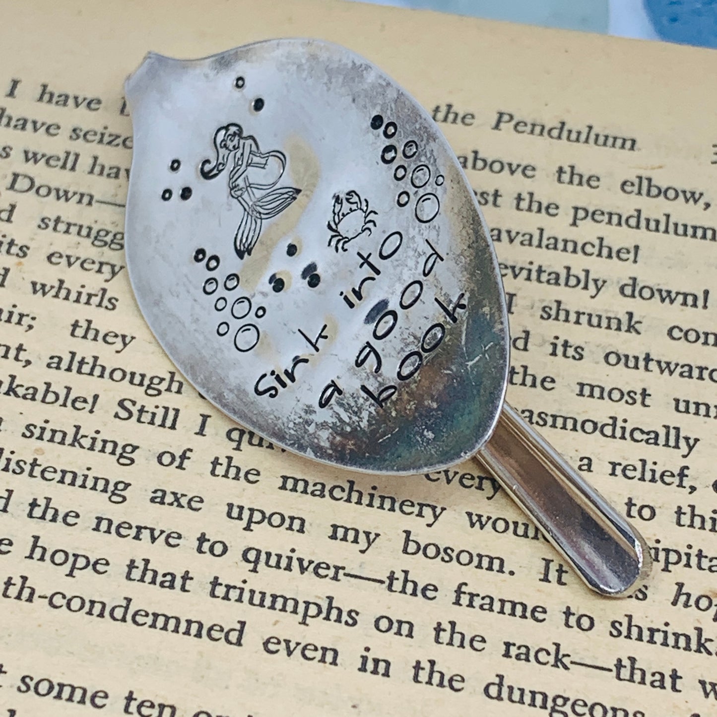 Vintage Spoon Hand Stamped Bookmark - Various Pattern & Sayings