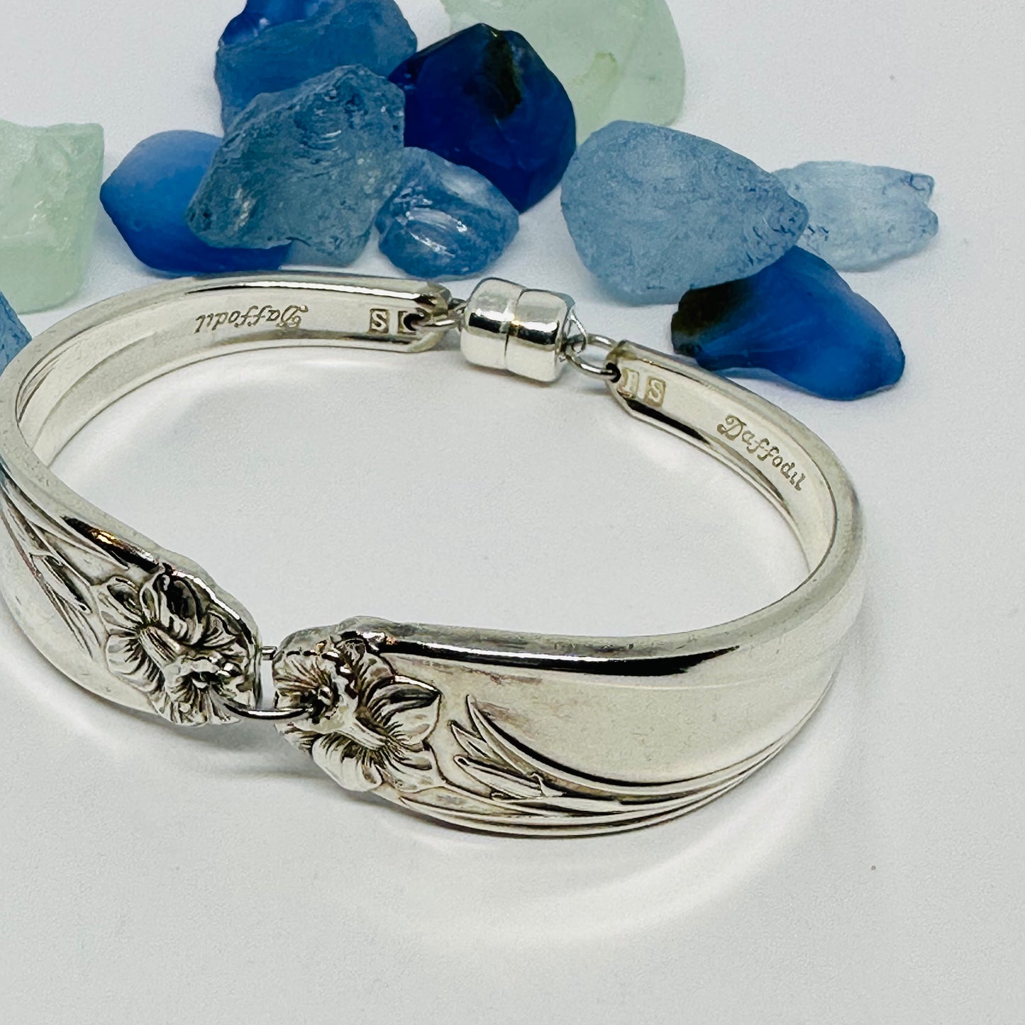 “Daffodil” 1950 Vintage Spoon Bracelet | Silverware | Upcycled | Antique March Birth Flower