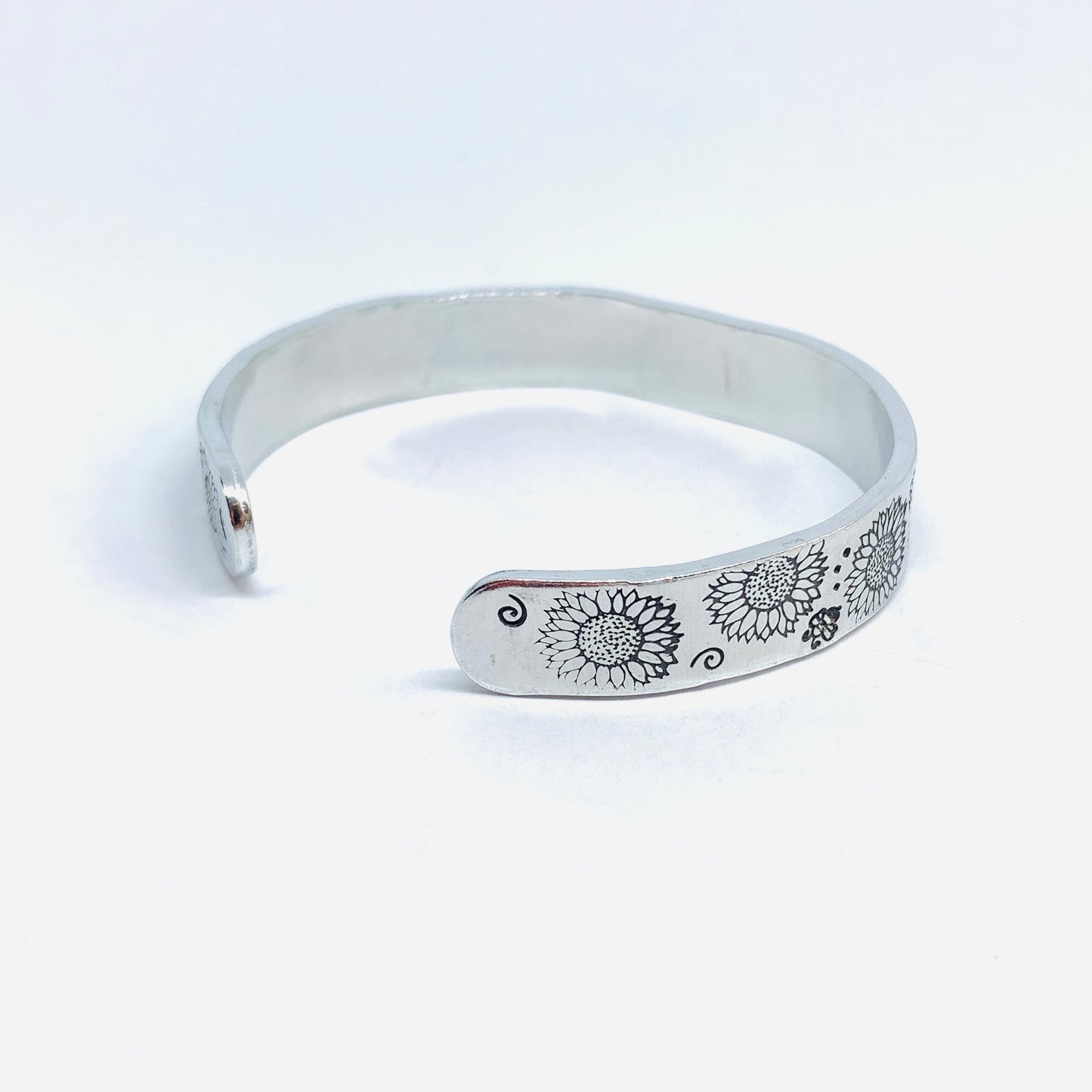 Sunflowers - Hand Stamped Cuff Bracelet