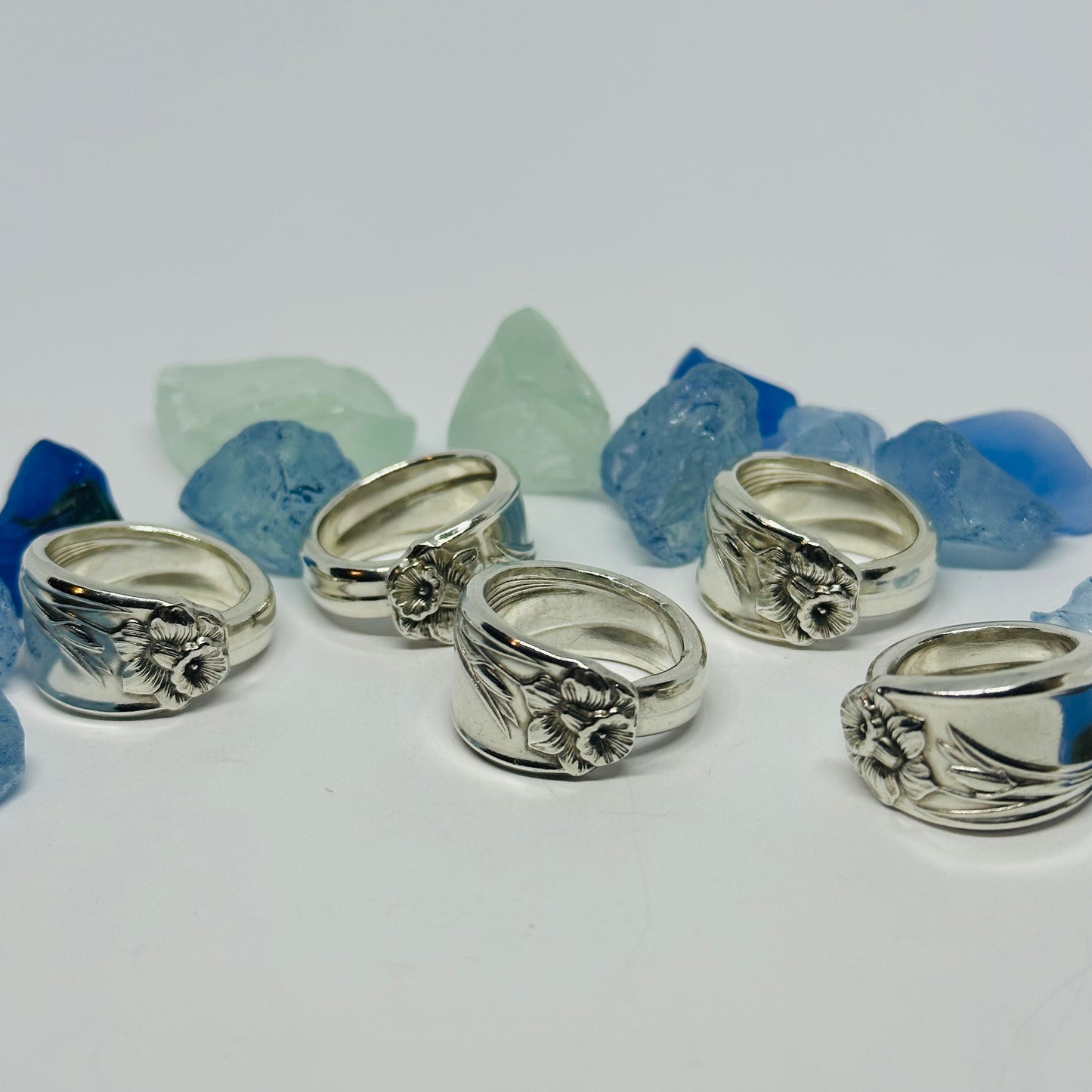 “Daffodil” 1950 Vintage Spoon Ring | Silverware | Upcycled | Antique March Birth Flower