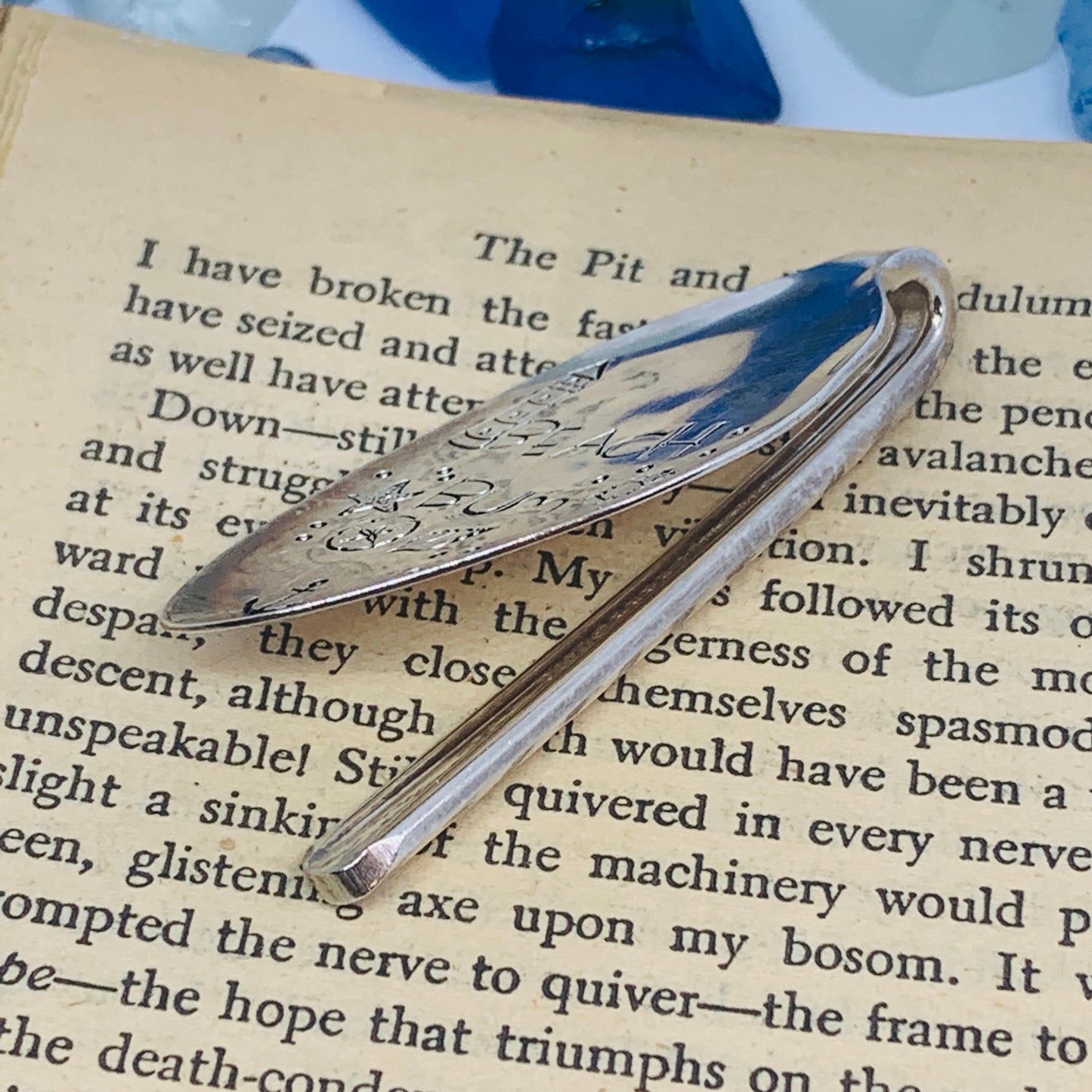 Vintage Spoon Hand Stamped Bookmark - Various Pattern & Sayings