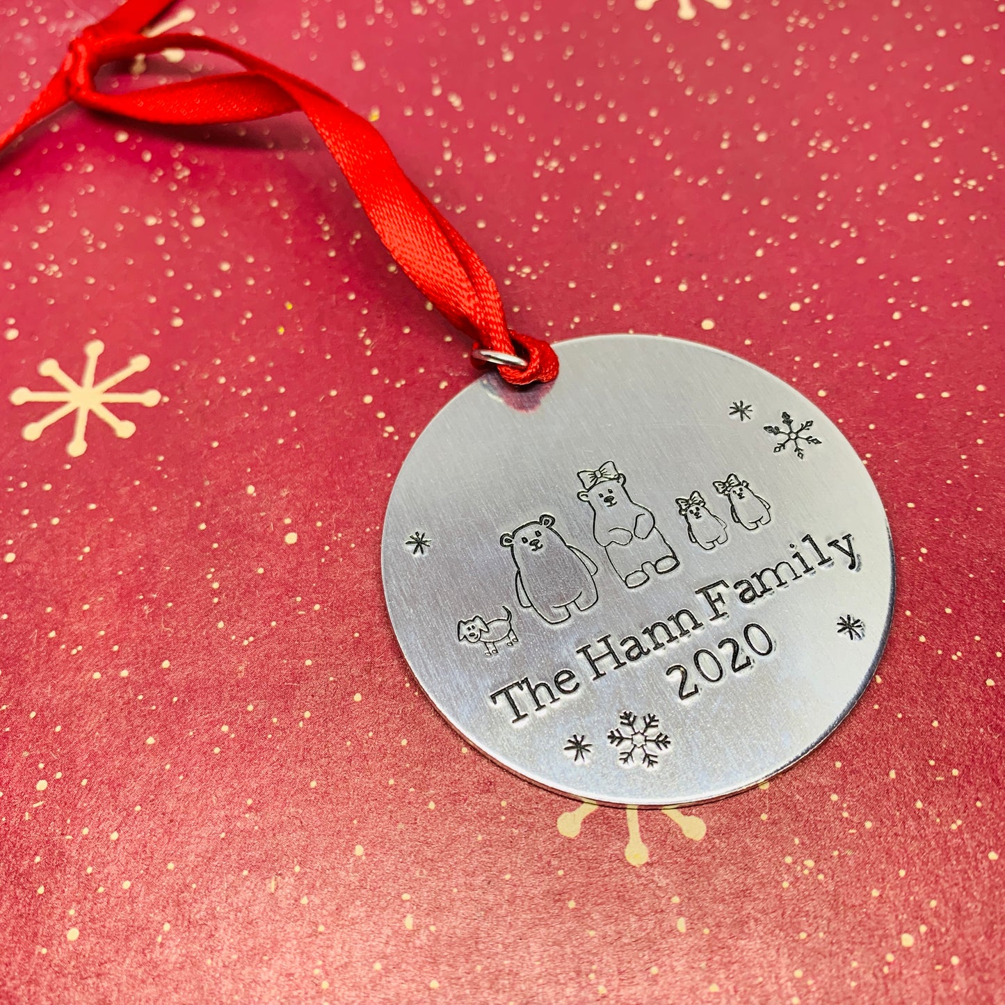 Personalized Family 2020 Ornament | Hand Stamped Holiday Ornament