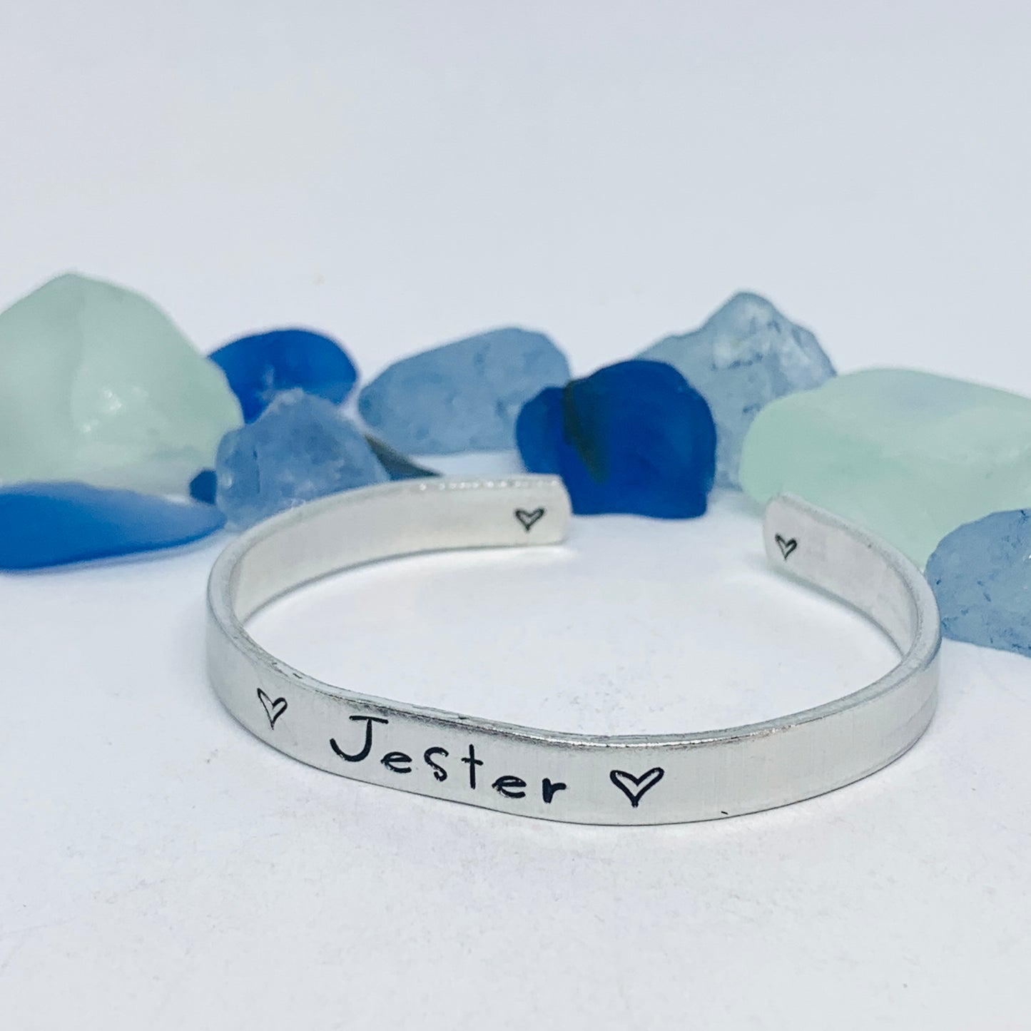 Custom Order for Paula B - Hand Stamped Metal Cuff Bracelet | Pet Loss Cuff Bracelets | Jester | Riley & Lady Bo