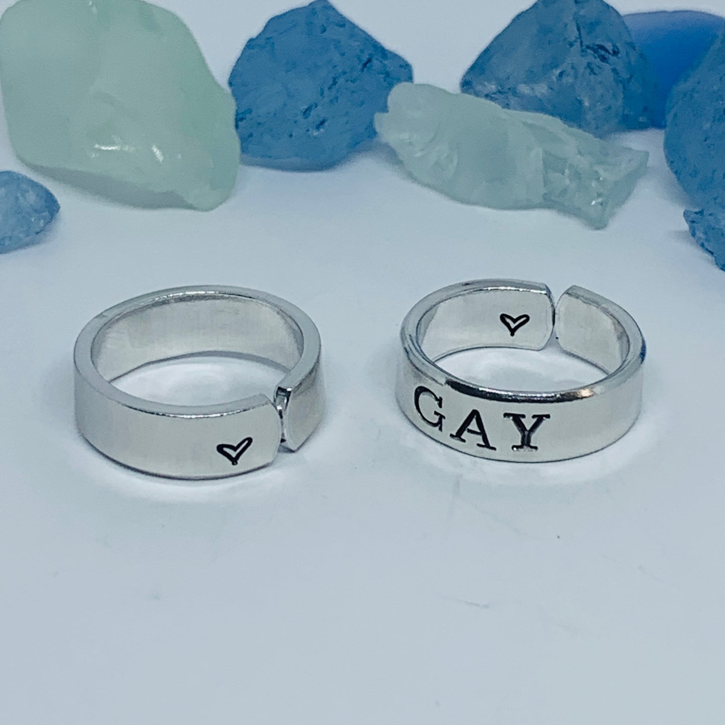 GAY Hand Stamped Ring | Proud LGBTQIA Ally Ring | Stamped Metal Cuff Ring | Gift for Them | LGBTQ Jewelry | Silence Ron DeSantis
