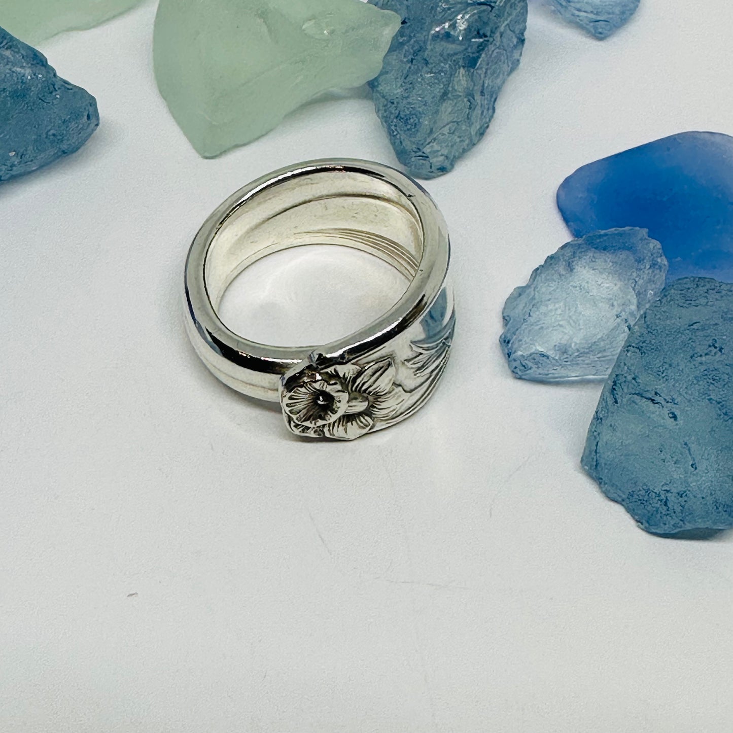 “Daffodil” 1950 Vintage Spoon Ring | Silverware | Upcycled | Antique March Birth Flower