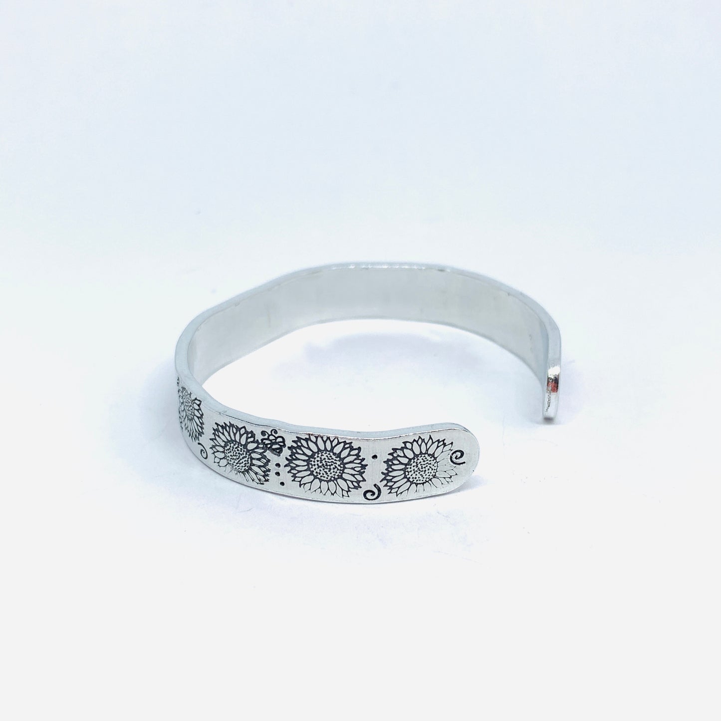 Sunflowers - Hand Stamped Cuff Bracelet