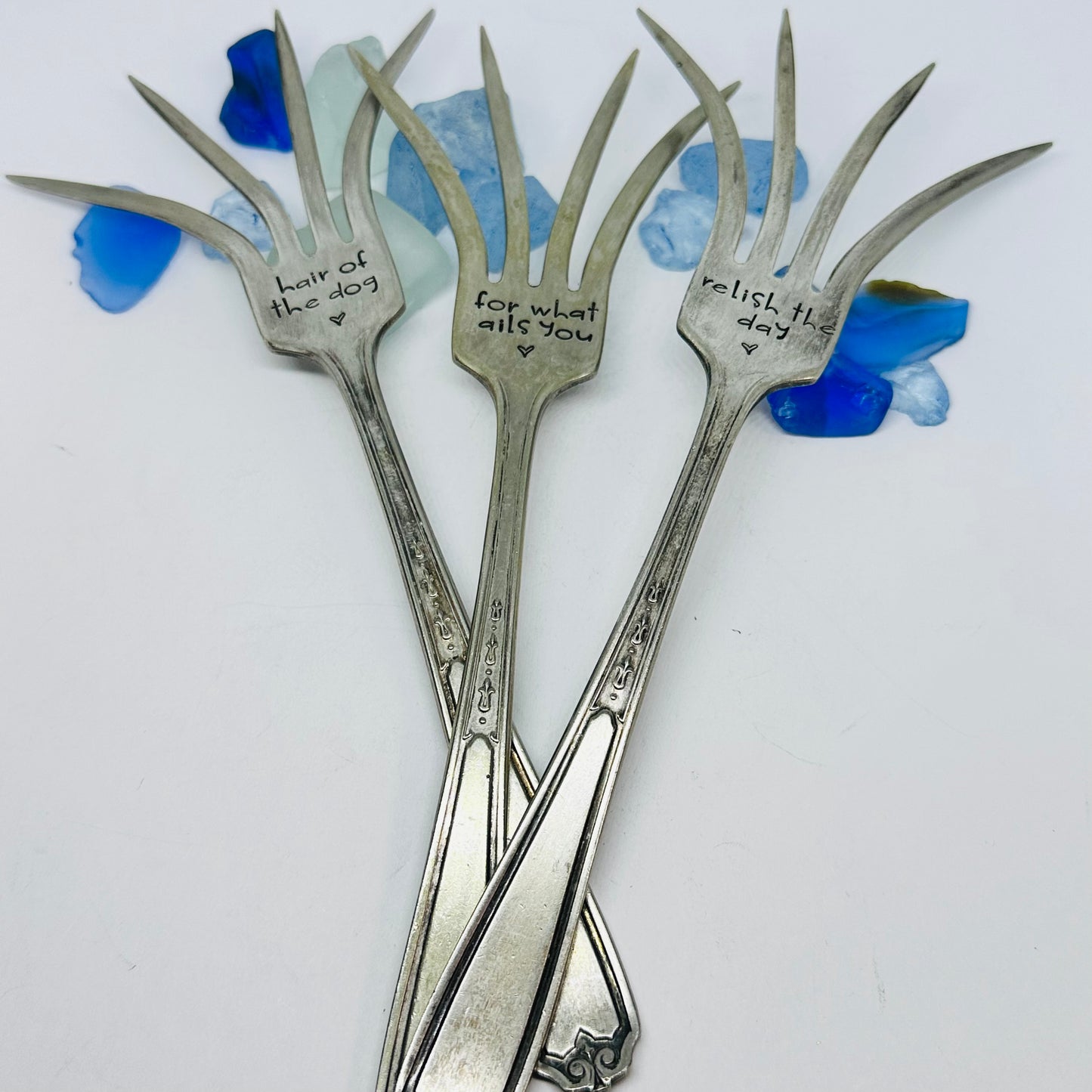 Bloody Mary Vintage Hand Stamped Silverware Fork | Hair of the Dog | For What Ails You | Relish the Day | Antique