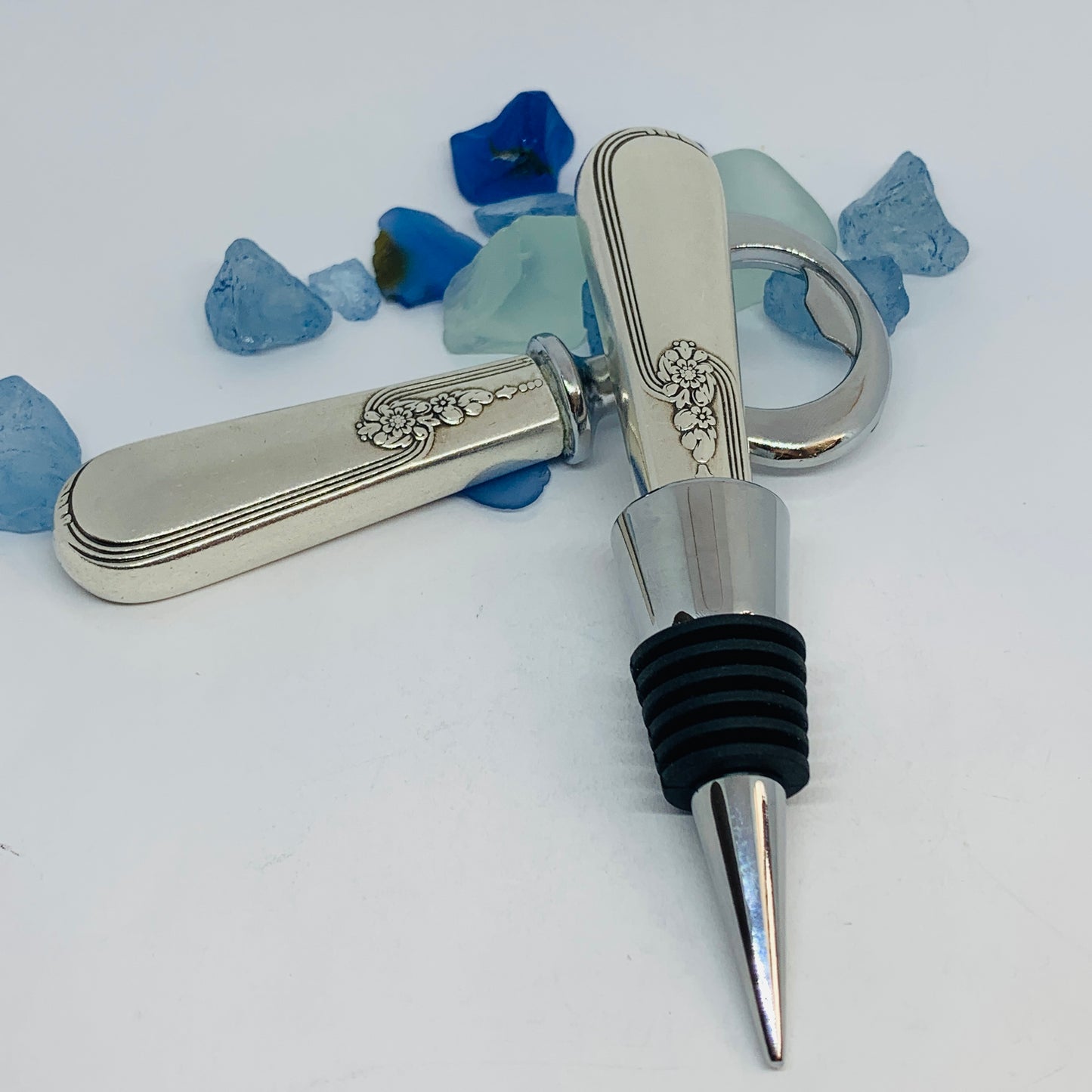 “Youth” Vintage Silverware Bottle Stopper | 1940 Int’l Silver | Up-Cycled Wine Stopper | Silverware Bottle Closure | Antique Knife Handle Wine Plug