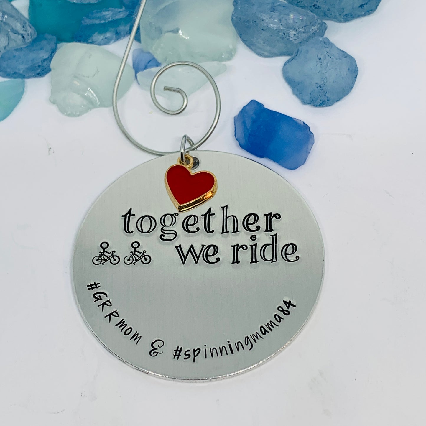 Peloton Ornament Together We Ride | Bicycle Hand Crafted Ornament | BFF Ornament Personalize | Peloton Squad Leaderboard Name