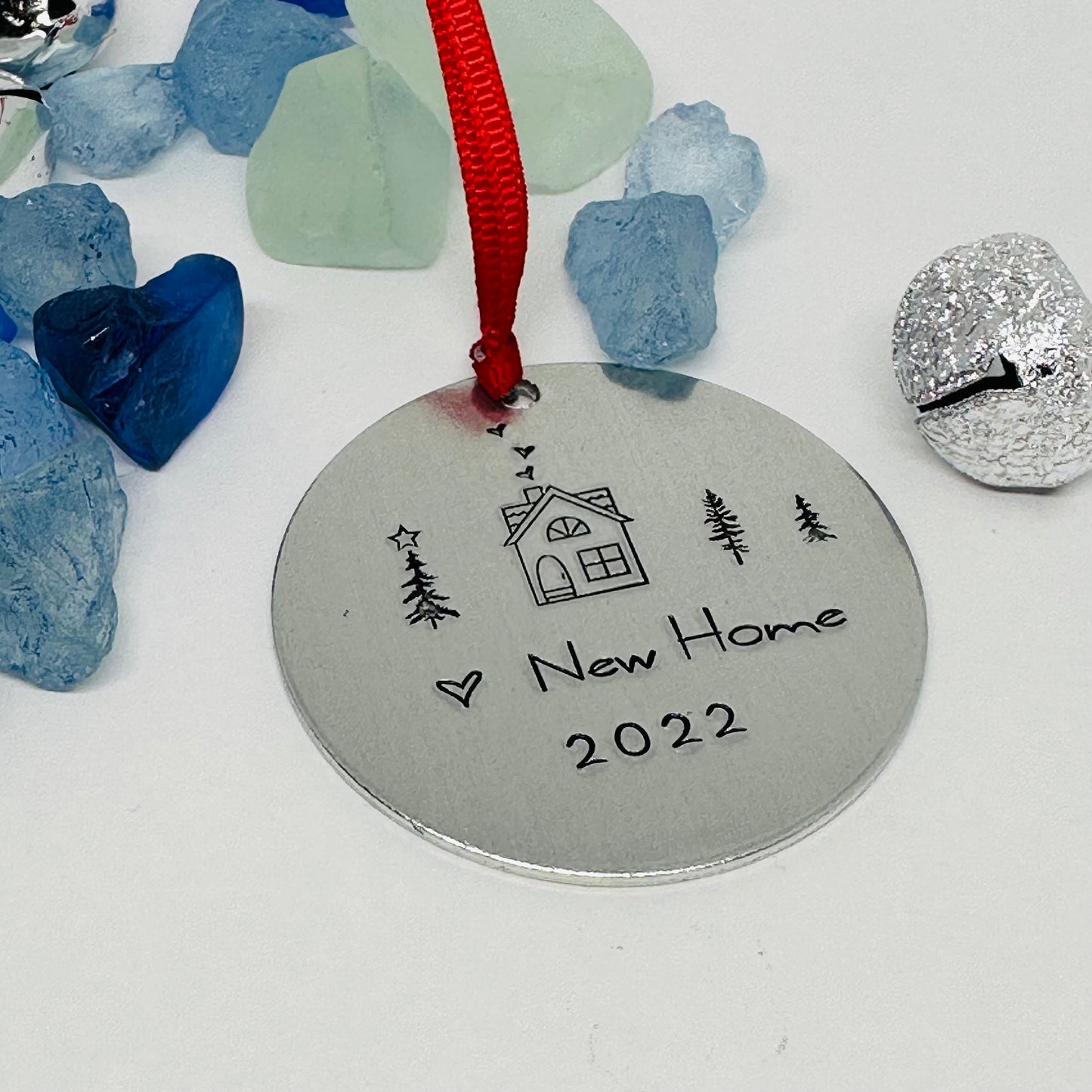 New Home Dated Hand Stamped Ornament | Aluminum Round | Realtor Christmas Gift | Hand Crafted Tree Decor | SOLD Buyer First House
