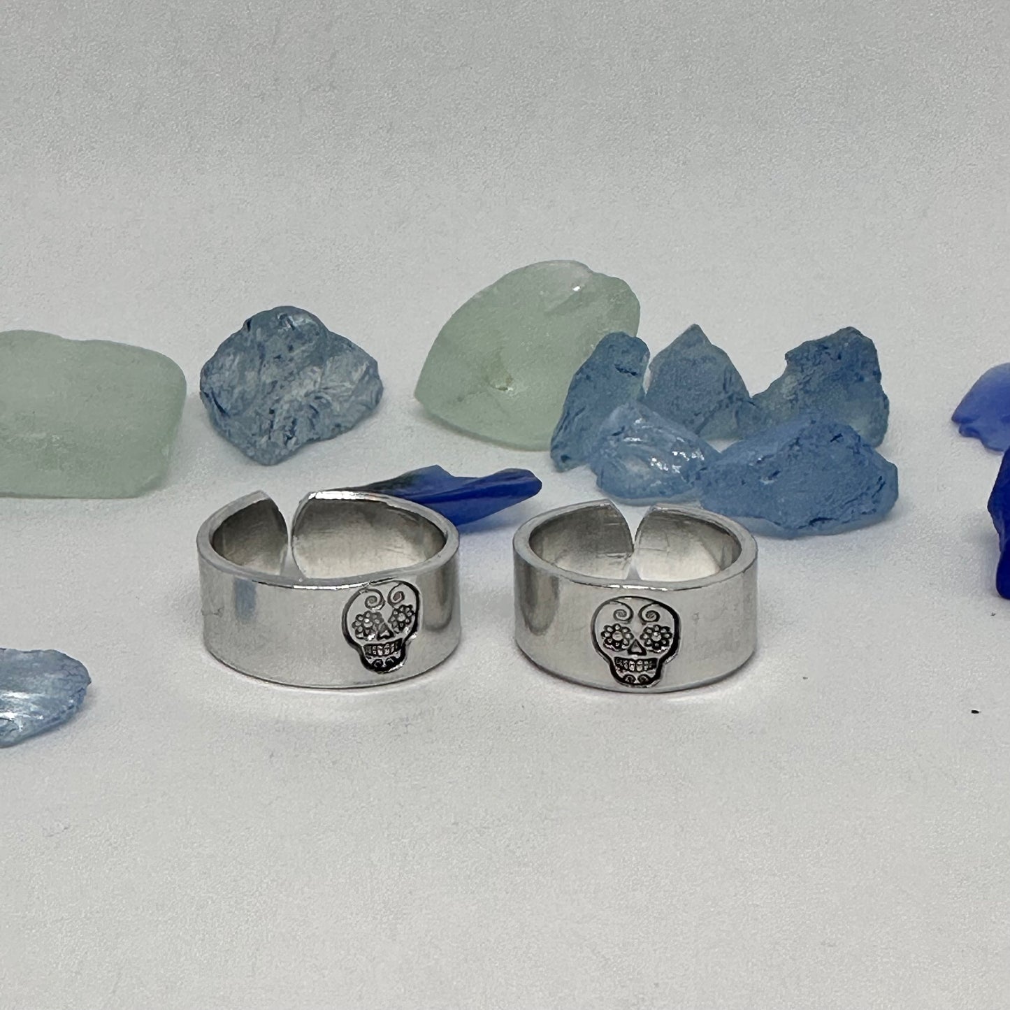 Sugar Skull Hand Stamped Metal Ring | Dios de Muertos | Day of the Dead | Halloween
