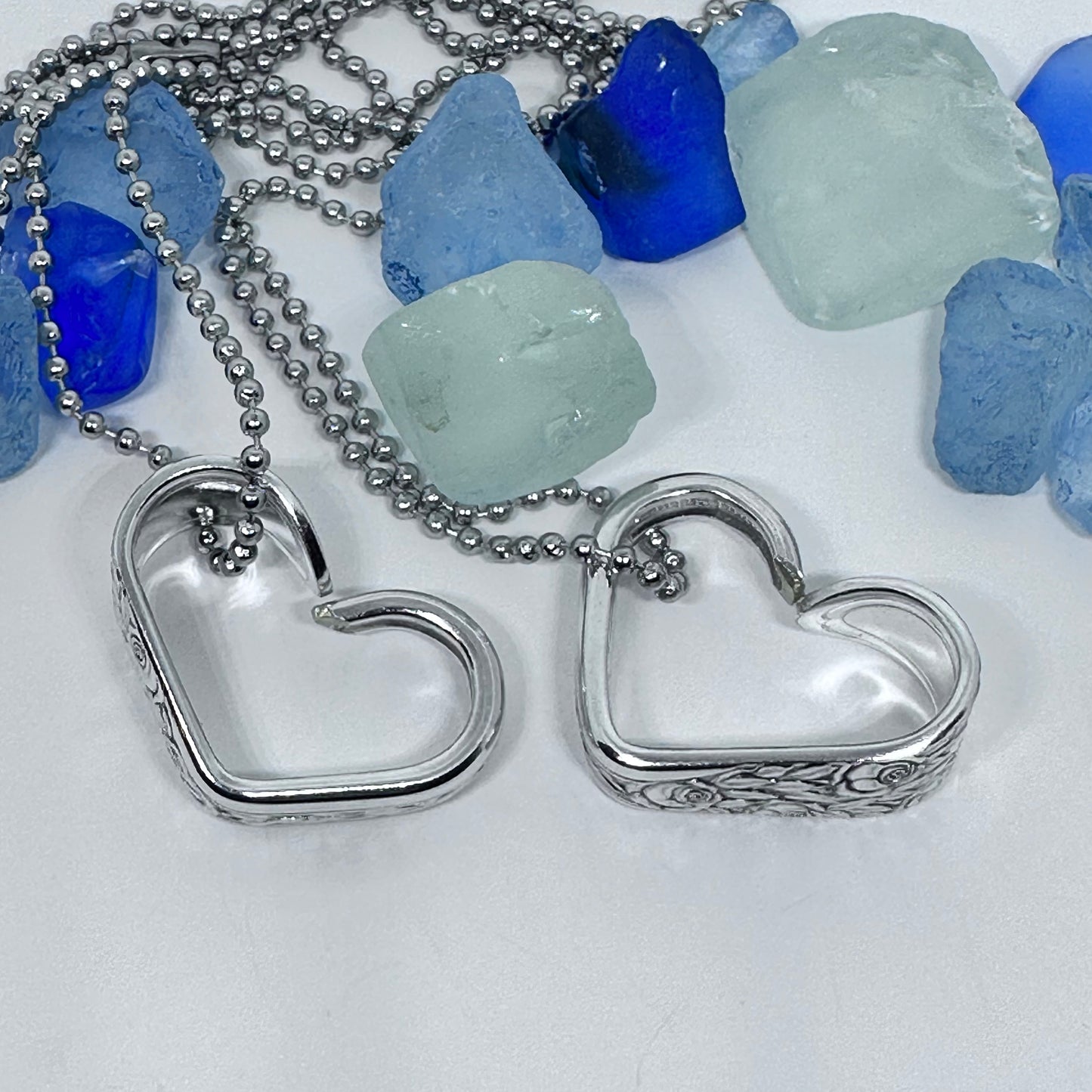Hearts made from Vintage Silverware | Bent Spoon Fork | Heart-Shaped Pendant Necklace Keychain Key Ring | Silverware Jewelry | Love | Valentine's Day Gift