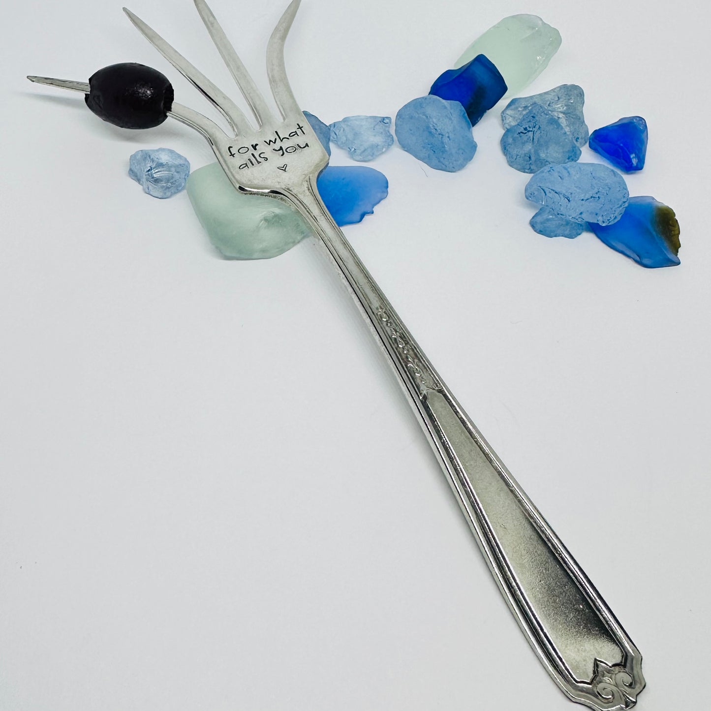 Bloody Mary Vintage Hand Stamped Silverware Fork | Hair of the Dog | For What Ails You | Relish the Day | Antique