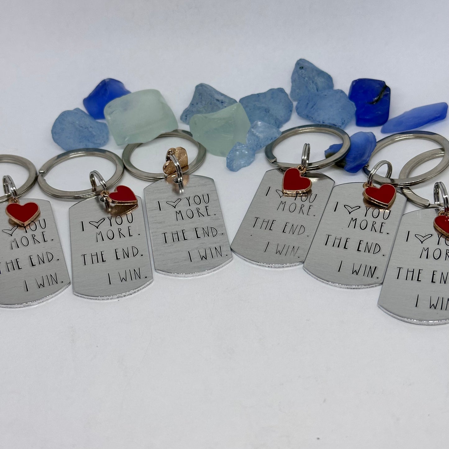 I ❤️ you more. The end. I win. Keyring | Hand Stamped Metal Keyring | Humorous Gift for Outdoors Lovers | Hikers Keychain Gift | Camper’s Life Gift Idea