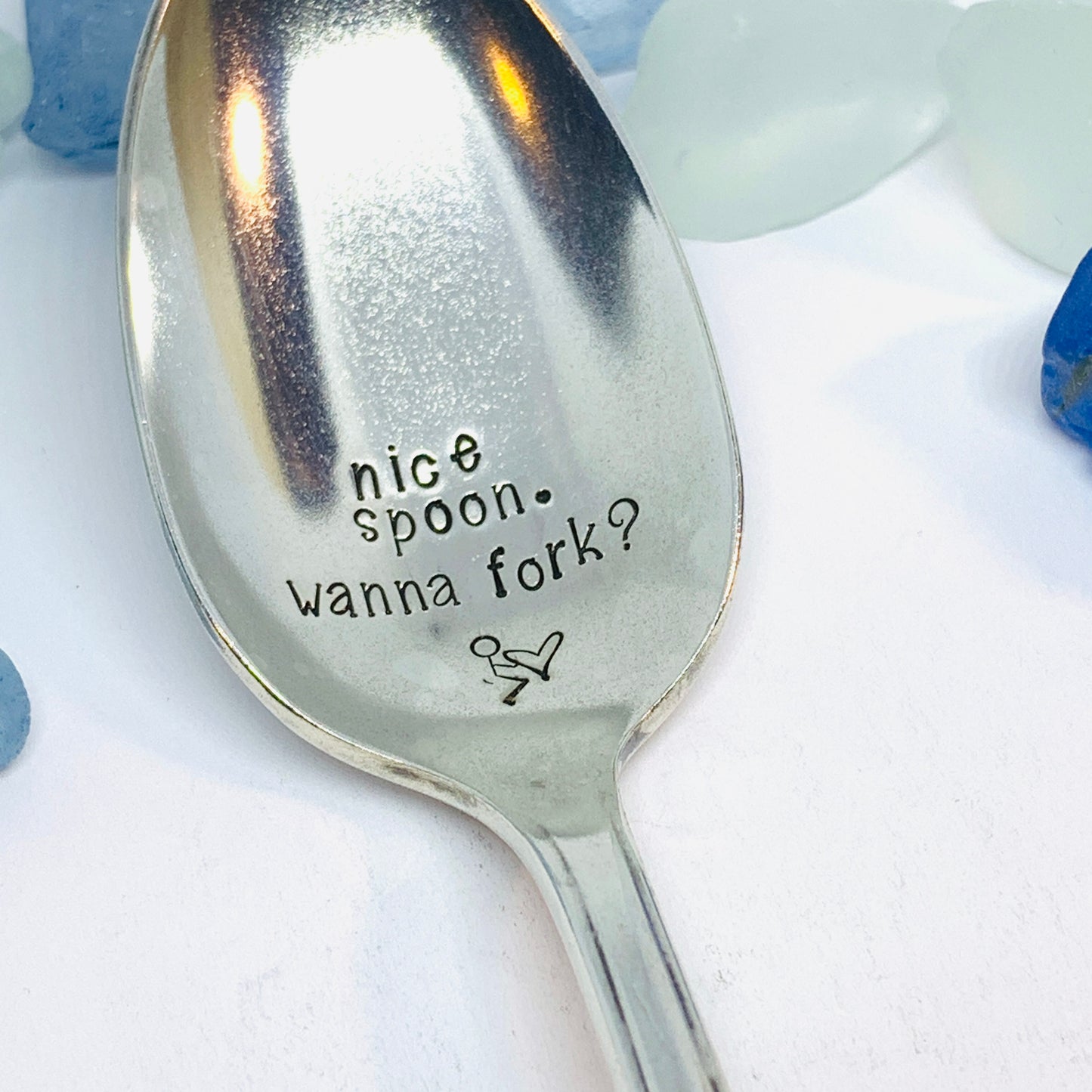 Vintage Silver Plated Hand Stamped Spoon | Novelty