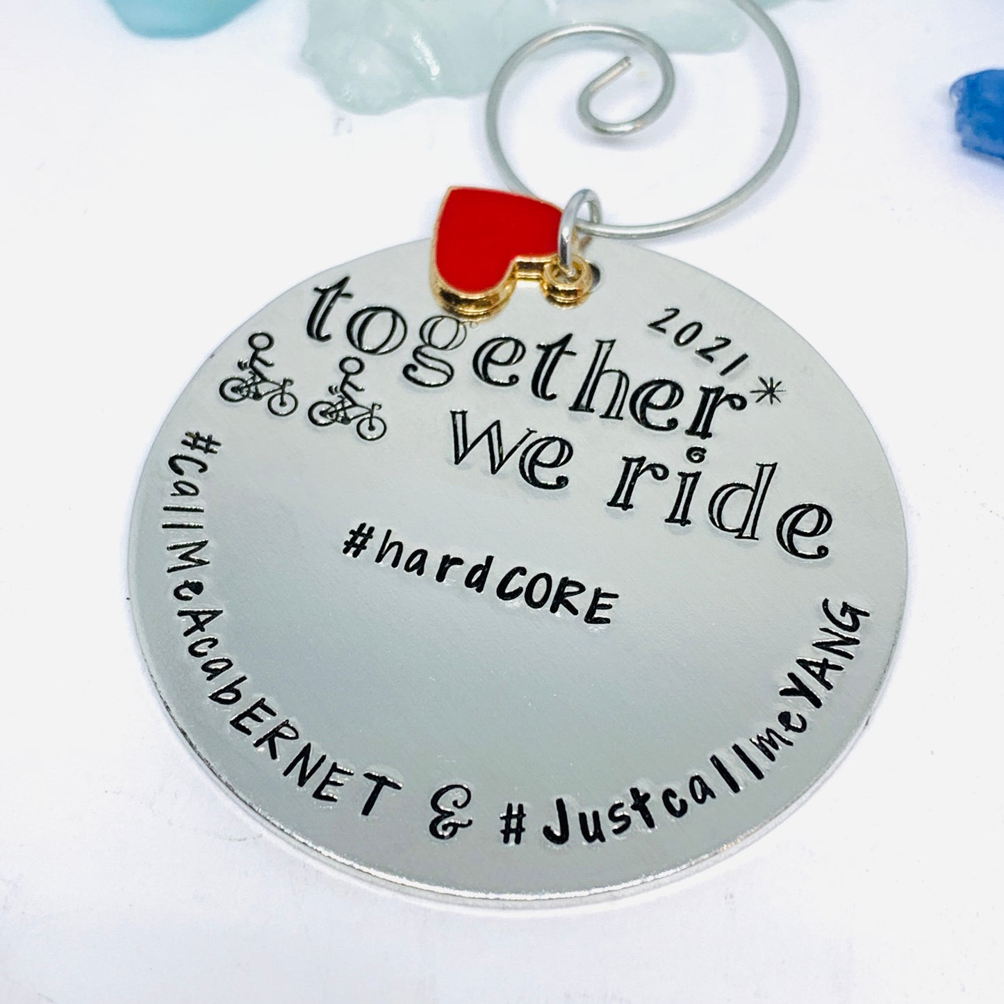 Peloton Ornament Together We Ride | Bicycle Hand Crafted Ornament | BFF Ornament Personalize | Peloton Squad Leaderboard Name