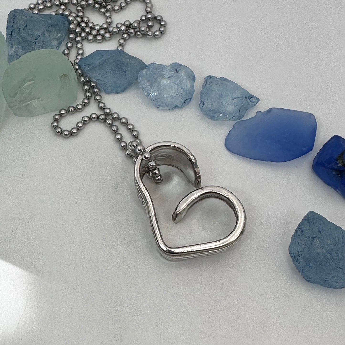 Hearts made from Vintage Silverware | Bent Spoon Fork | Heart-Shaped Pendant Necklace Keychain Key Ring | Silverware Jewelry | Love | Valentine's Day Gift