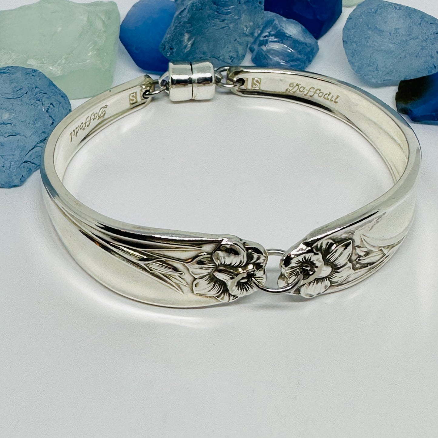 “Daffodil” 1950 Vintage Spoon Bracelet | Silverware | Upcycled | Antique March Birth Flower