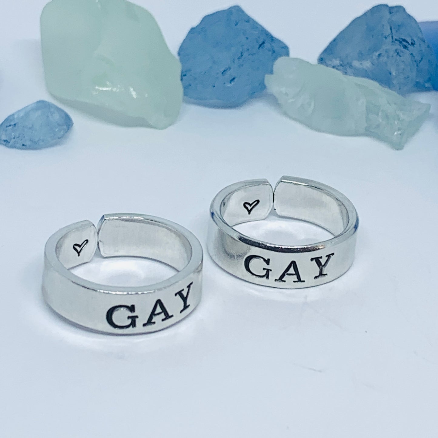 GAY Hand Stamped Ring | Proud LGBTQIA Ally Ring | Stamped Metal Cuff Ring | Gift for Them | LGBTQ Jewelry | Silence Ron DeSantis