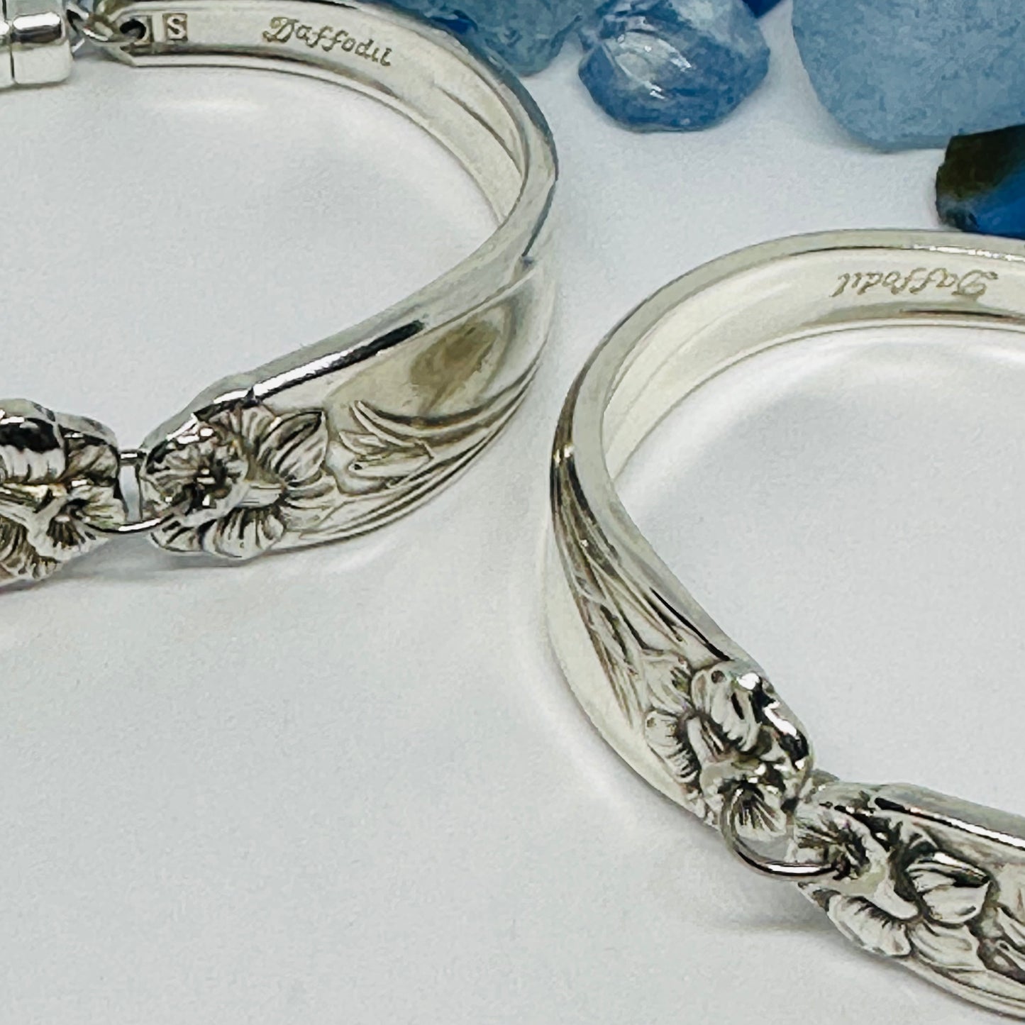 “Daffodil” 1950 Vintage Spoon Bracelet | Silverware | Upcycled | Antique March Birth Flower