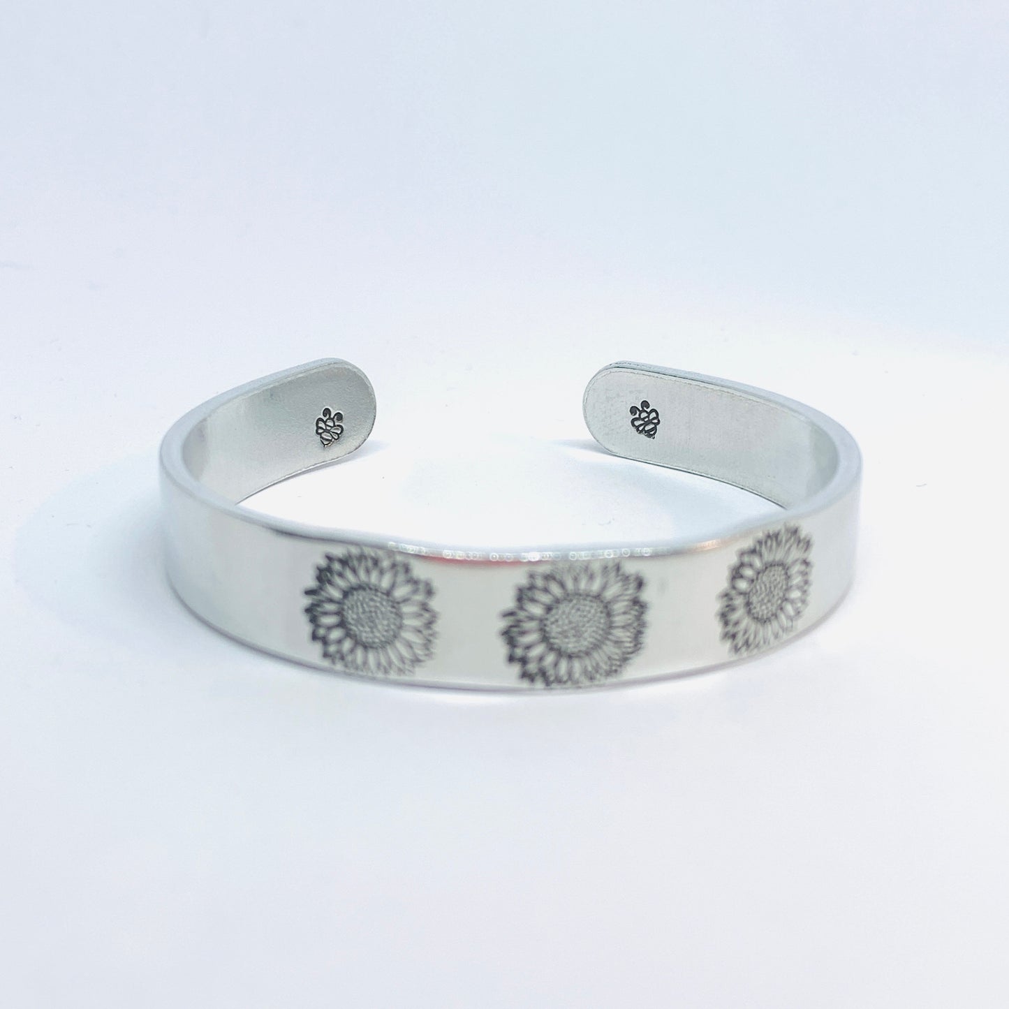 Sunflowers - Hand Stamped Cuff Bracelet