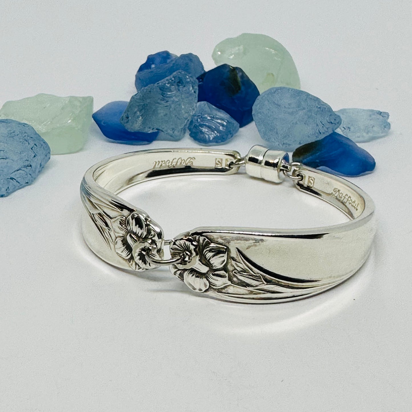 “Daffodil” 1950 Vintage Spoon Bracelet | Silverware | Upcycled | Antique March Birth Flower