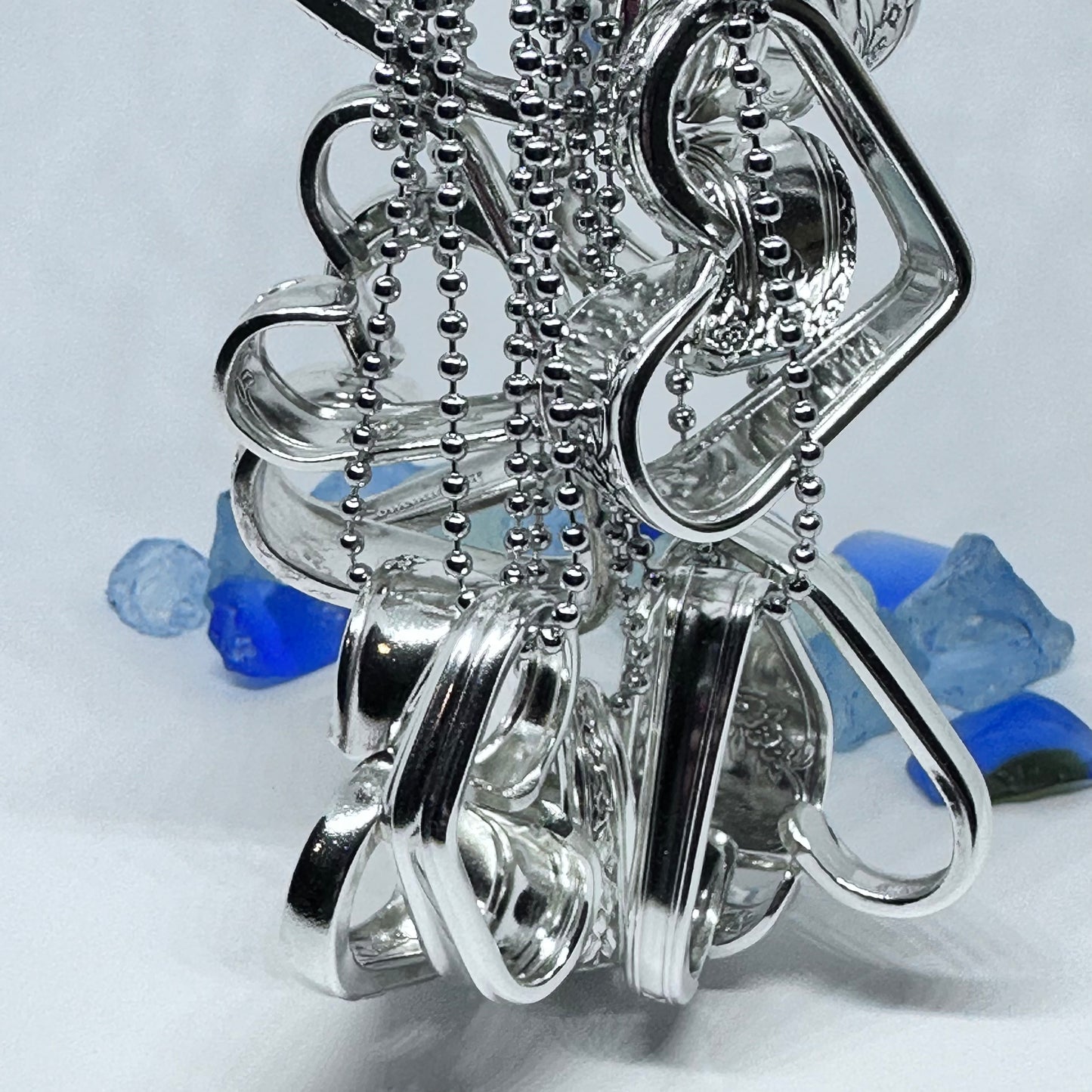 Hearts made from Vintage Silverware | Bent Spoon Fork | Heart-Shaped Pendant Necklace Keychain Key Ring | Silverware Jewelry | Love | Valentine's Day Gift
